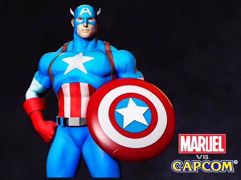 Marvel vs Capom Capitan America STL file for 3D printing