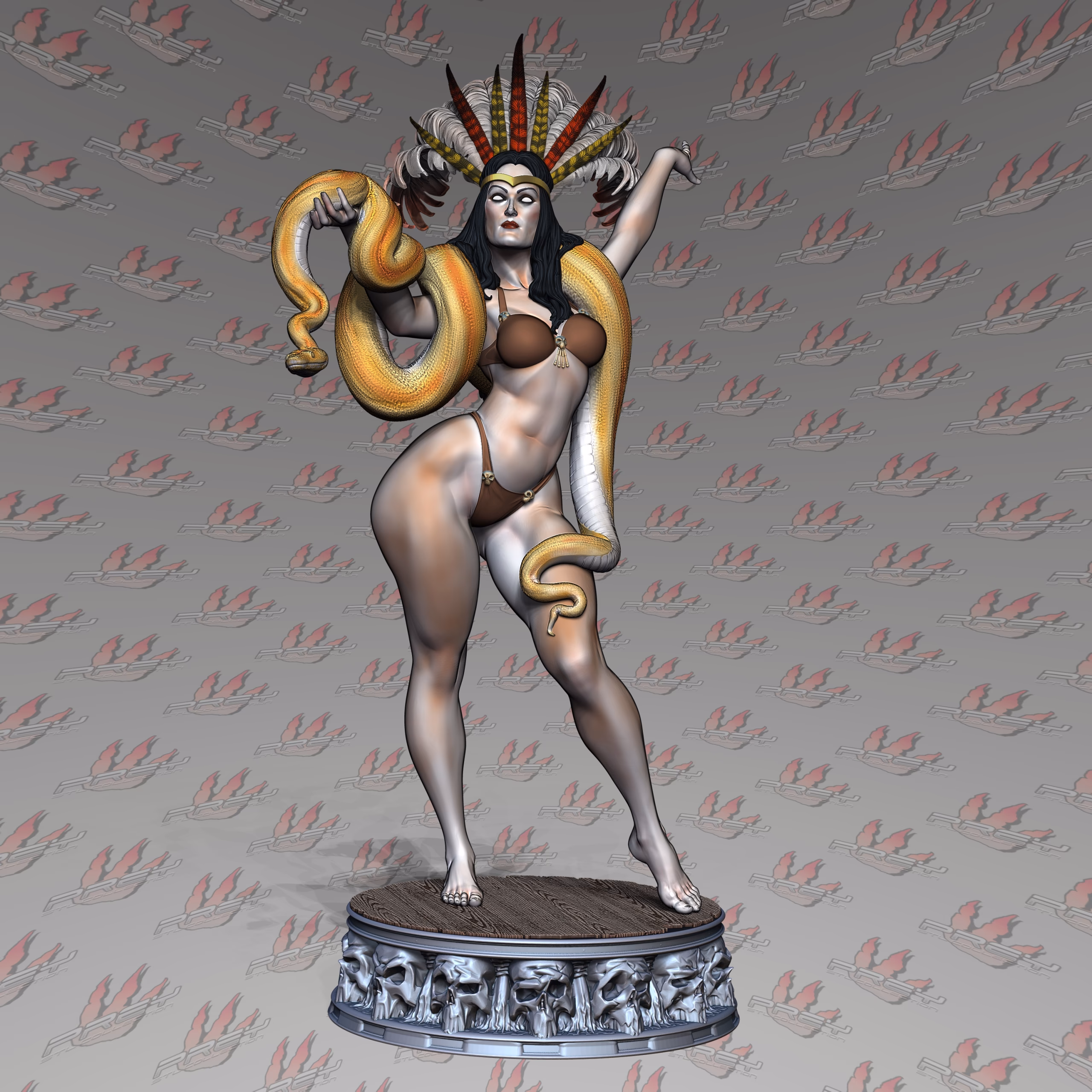 Satanic Snake Dancer Terror Girl STL Printable file - Image 7