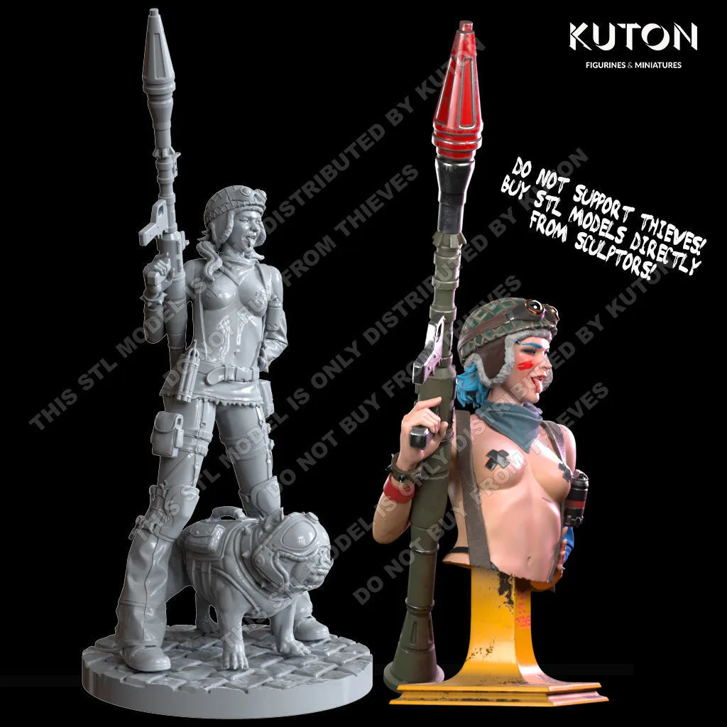 Bazooka Girl Figure and Bust - Image 4