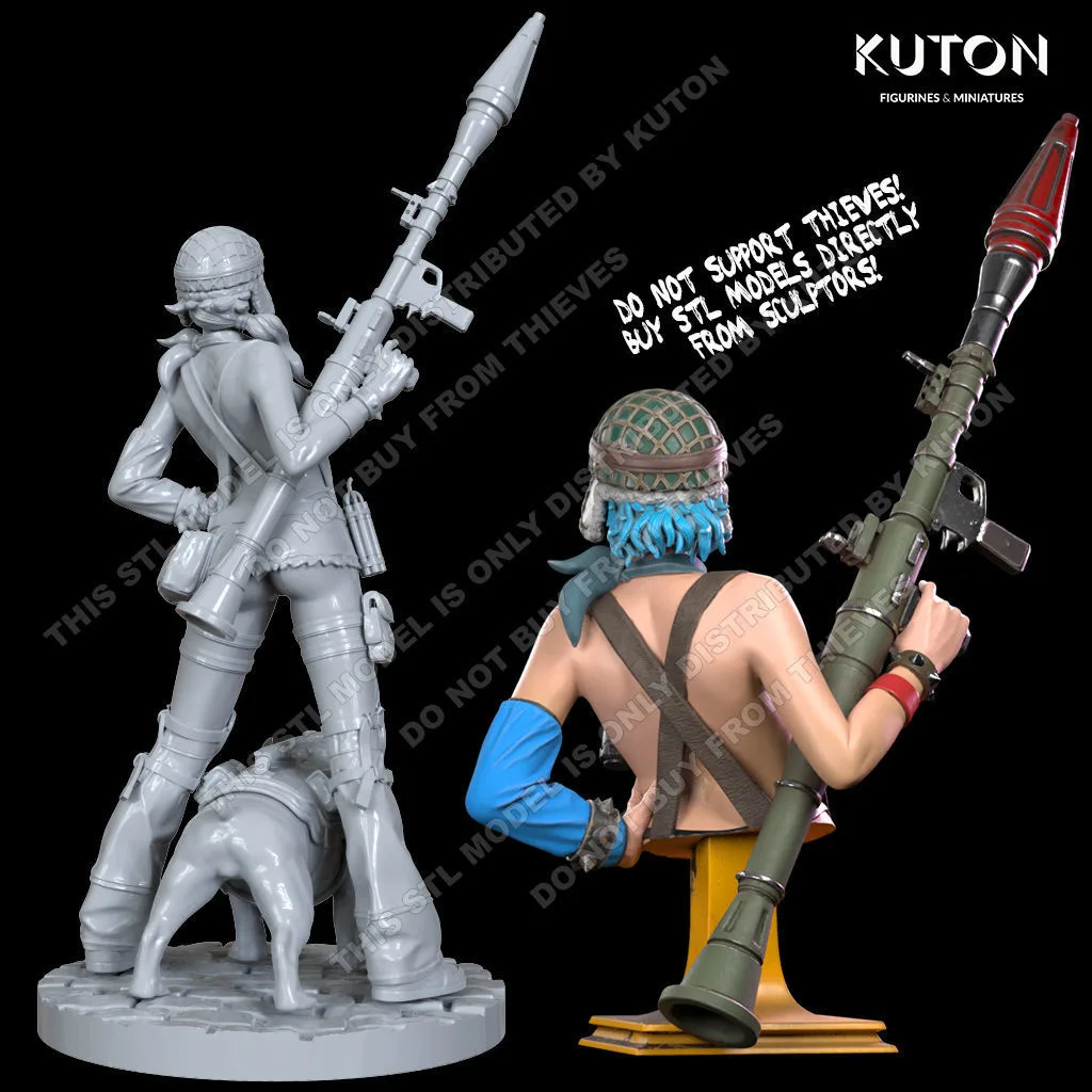 Bazooka Girl Figure and Bust - Image 5
