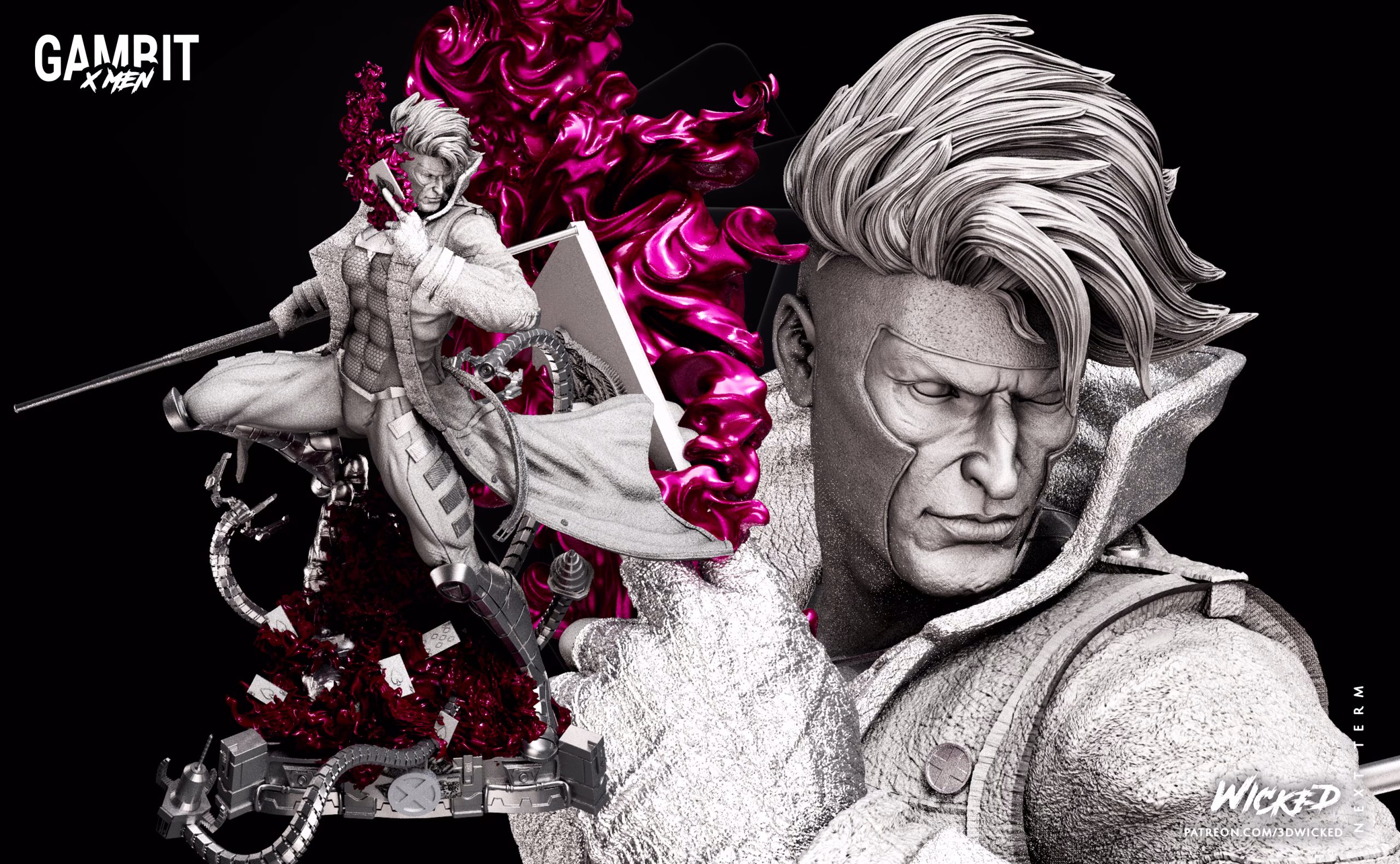 Marvel Gambit Sculpture - Image 2