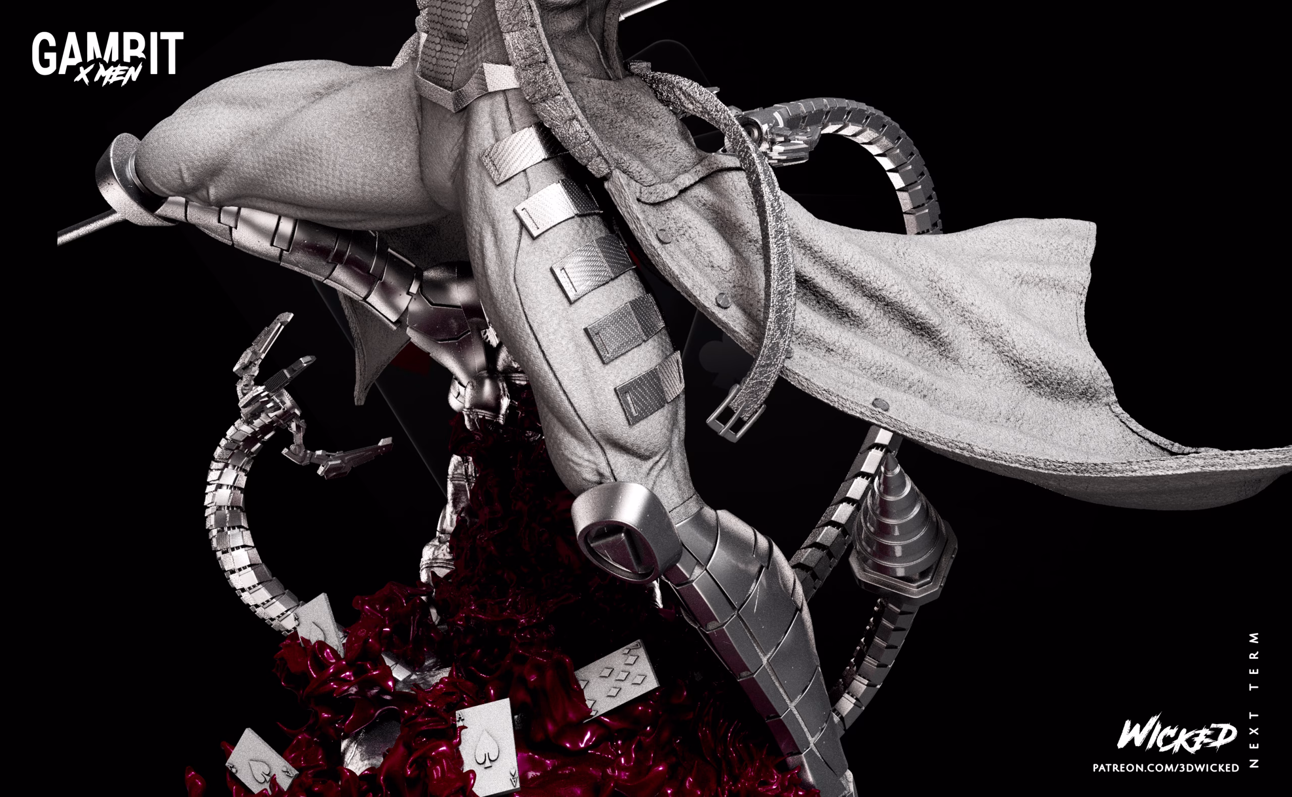 Marvel Gambit Sculpture - Image 11