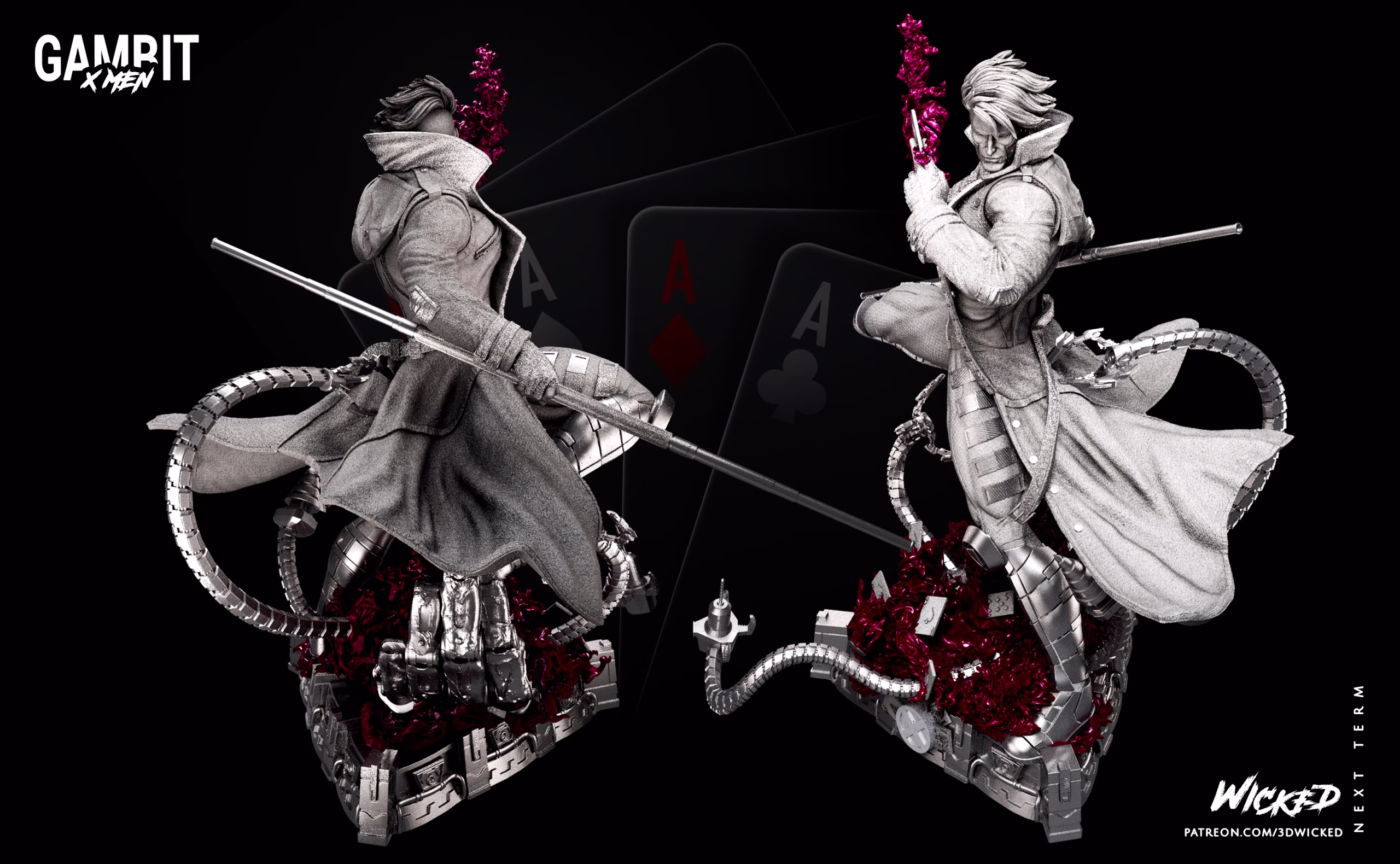 Marvel Gambit Sculpture - Image 4