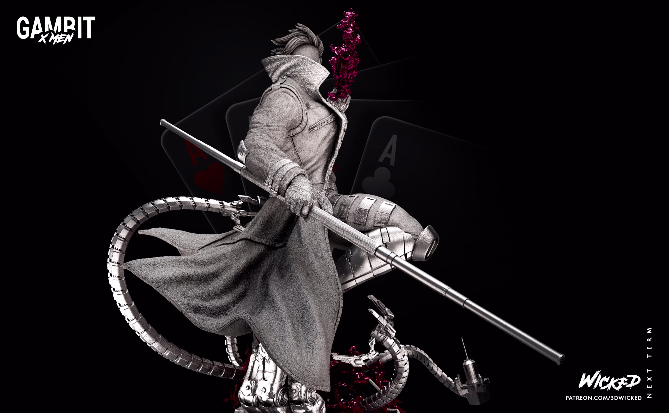 Marvel Gambit Sculpture - Image 6