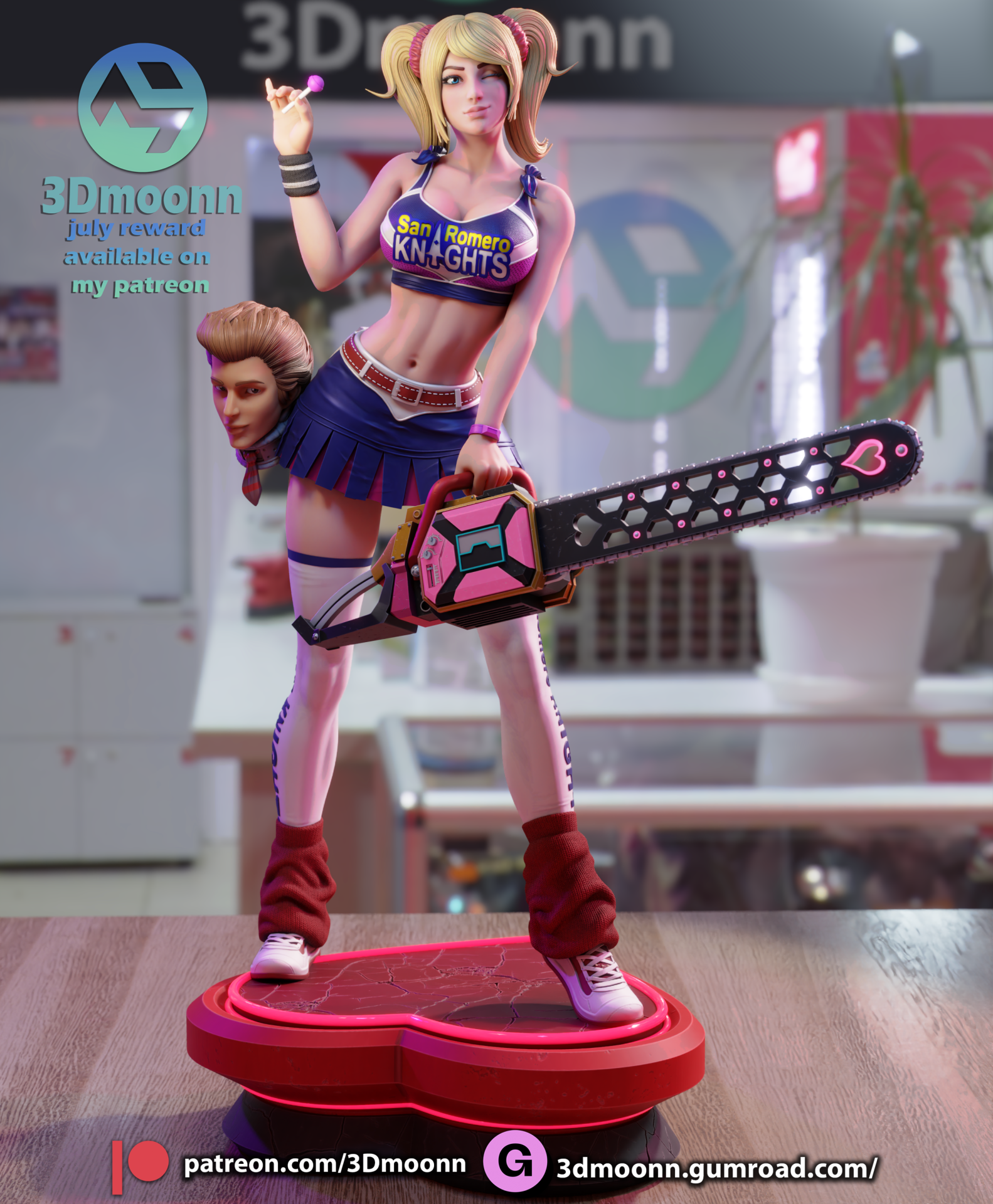 Lollipop Chainsaw SFW NSFW STL file for 3D printing
