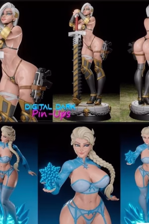 Elsa - Sister of battle - SFW - NSFW - FUTA PACK All versions STL file for 3D printing