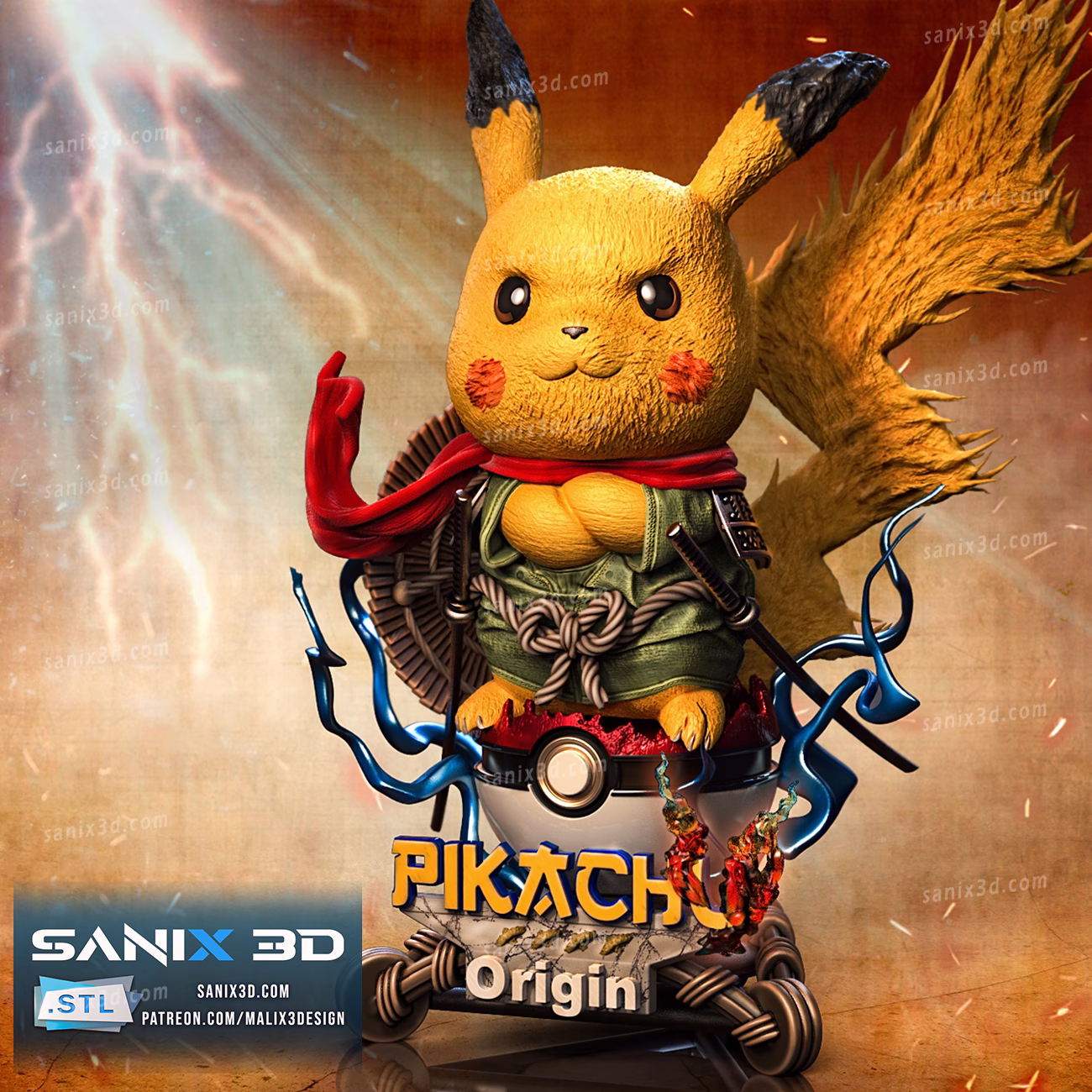 Pikachu Pokemon STL file for 3D printing