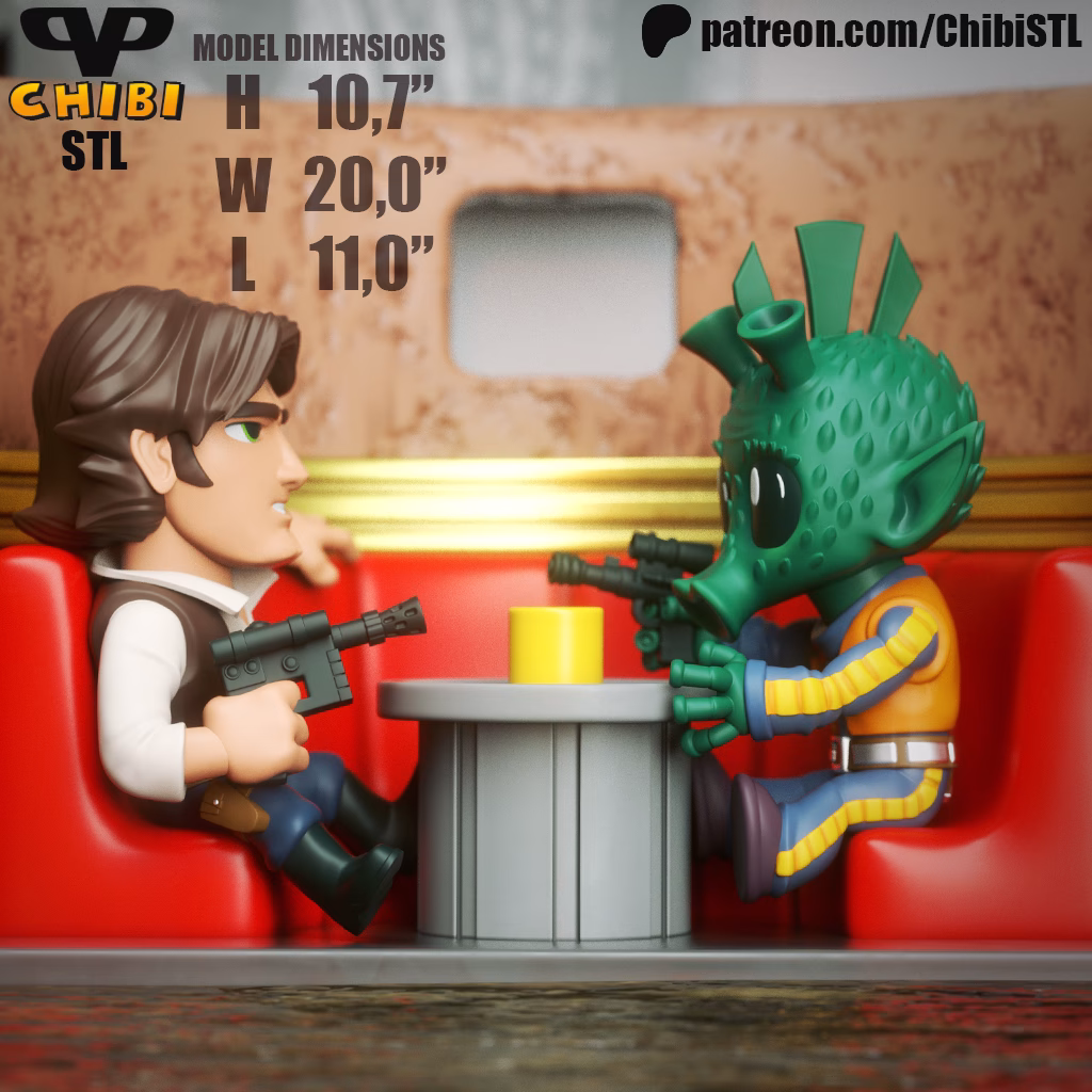 Han Solo Greedo Chibi