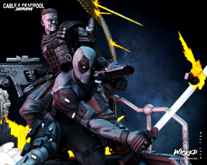 Marvel Deadpool and Cable Diorama