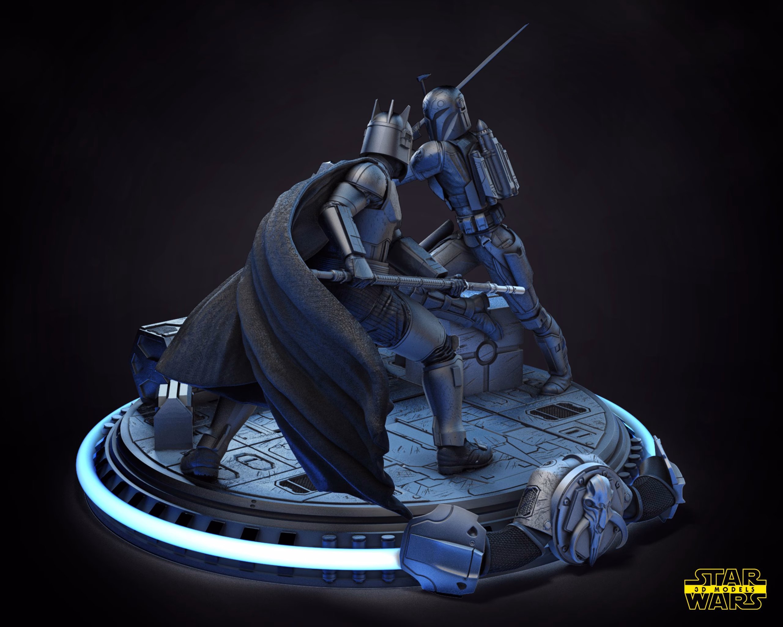 Bo Katan and Moff Gideon - DIORAMA-BASE (Verified) - Image 9