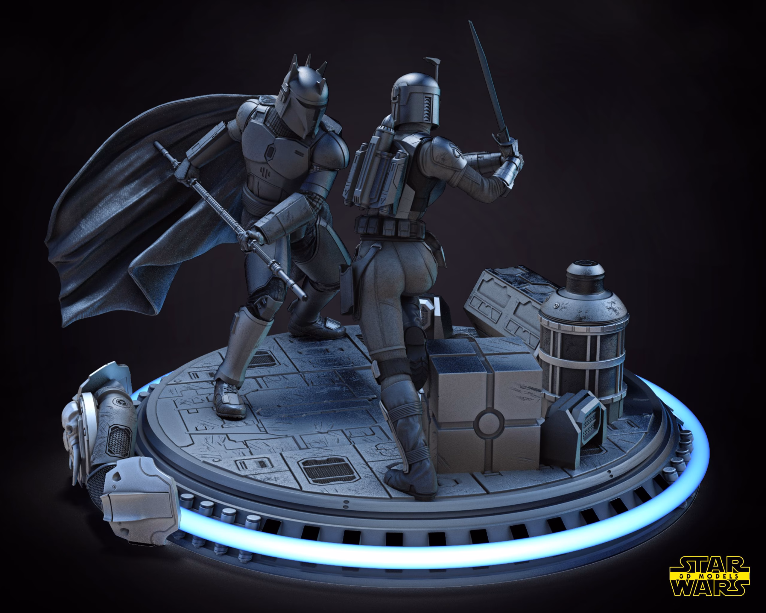 Bo Katan and Moff Gideon - DIORAMA-BASE (Verified) - Image 3
