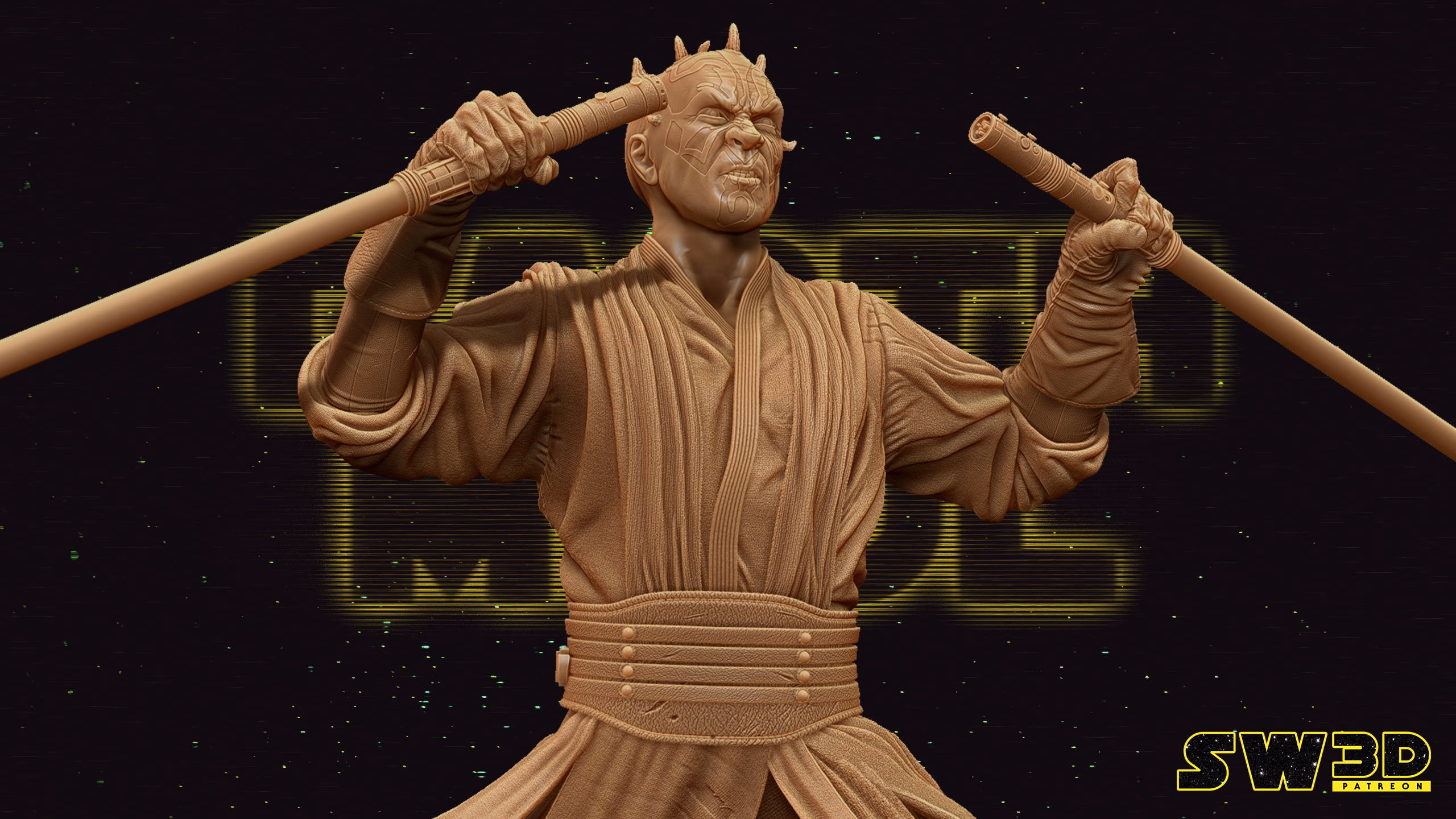 Star Wars - Darth Maul Sculpture STL file for 3D printing
