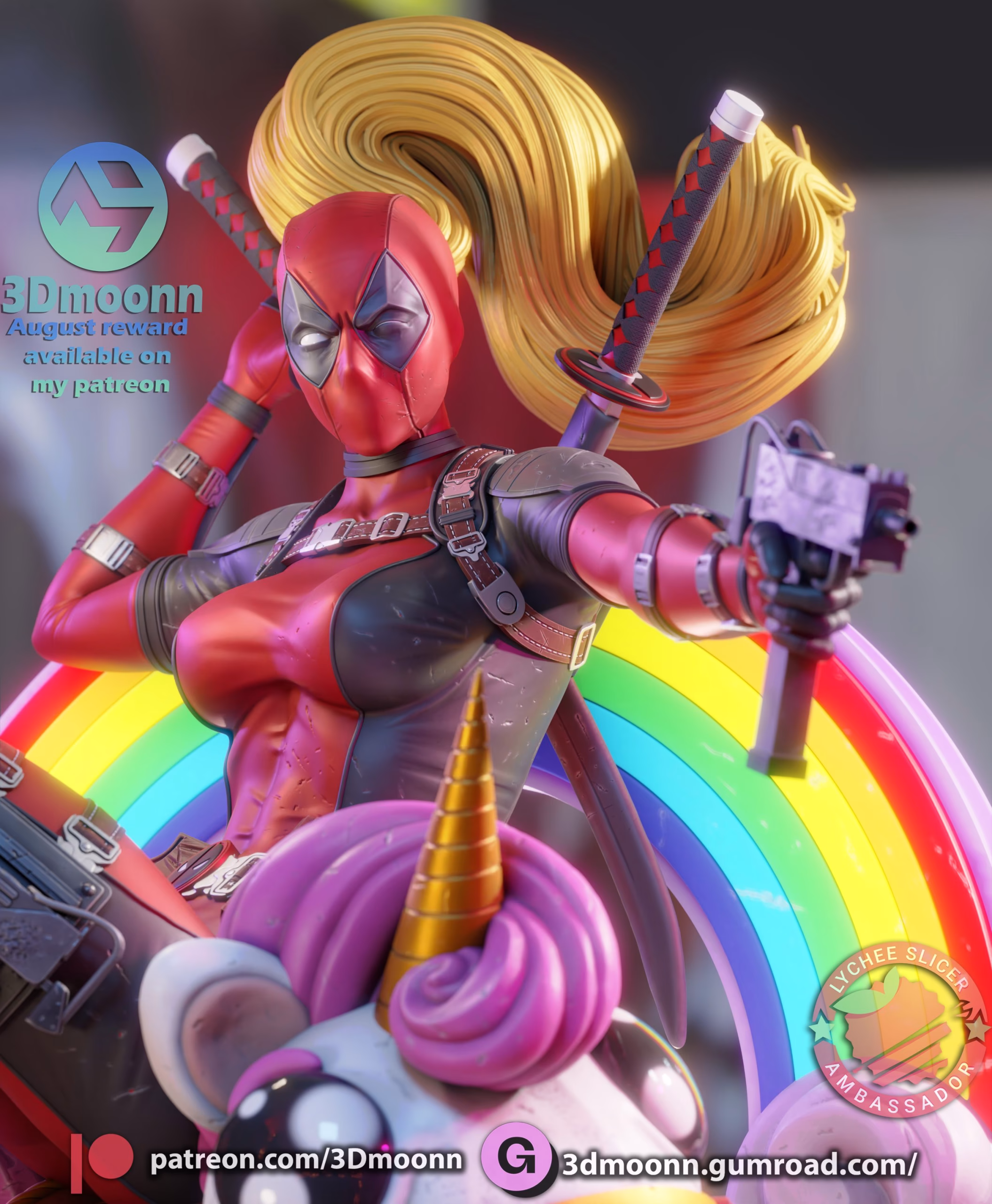 Lady Deadpool STL file for 3D printing
