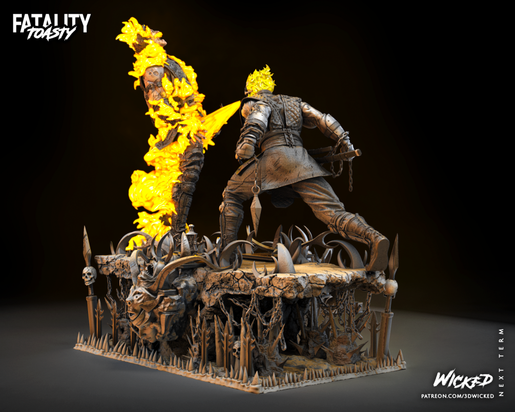 Scorpion Vs Sub Zero Diorama TOASTY Sculpture (VERIFIED) - Image 2