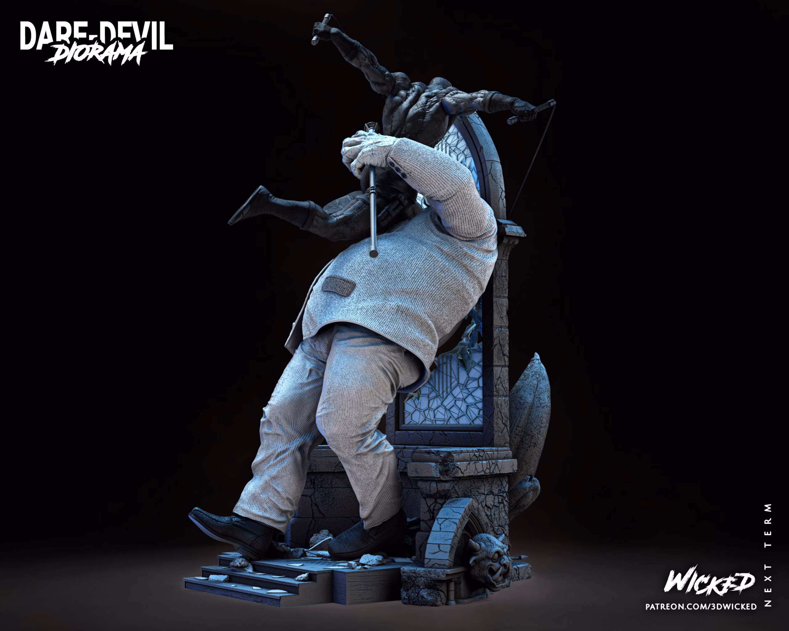 Daredevil and Kingpin Sculptures DIORAMA-COMPLETE (VERIFIED) - Image 4