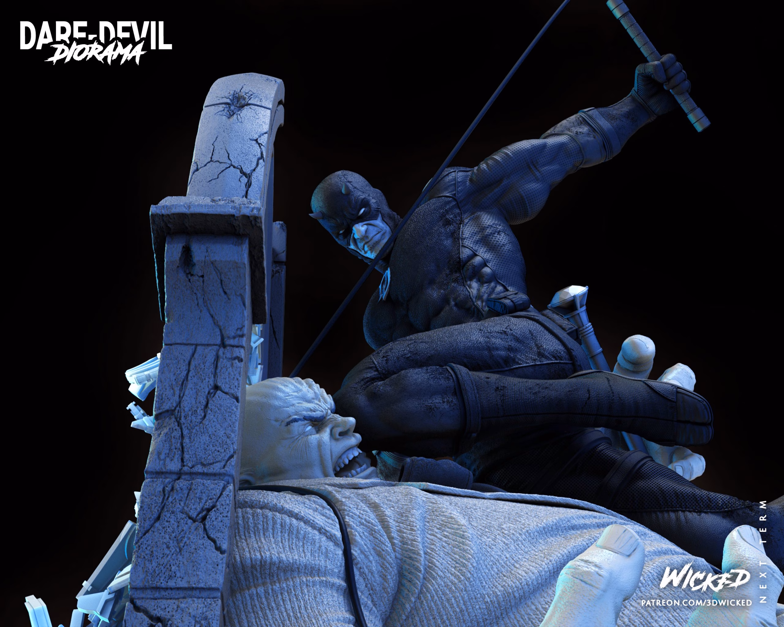 Daredevil and Kingpin Sculptures DIORAMA-COMPLETE (VERIFIED) - Image 24