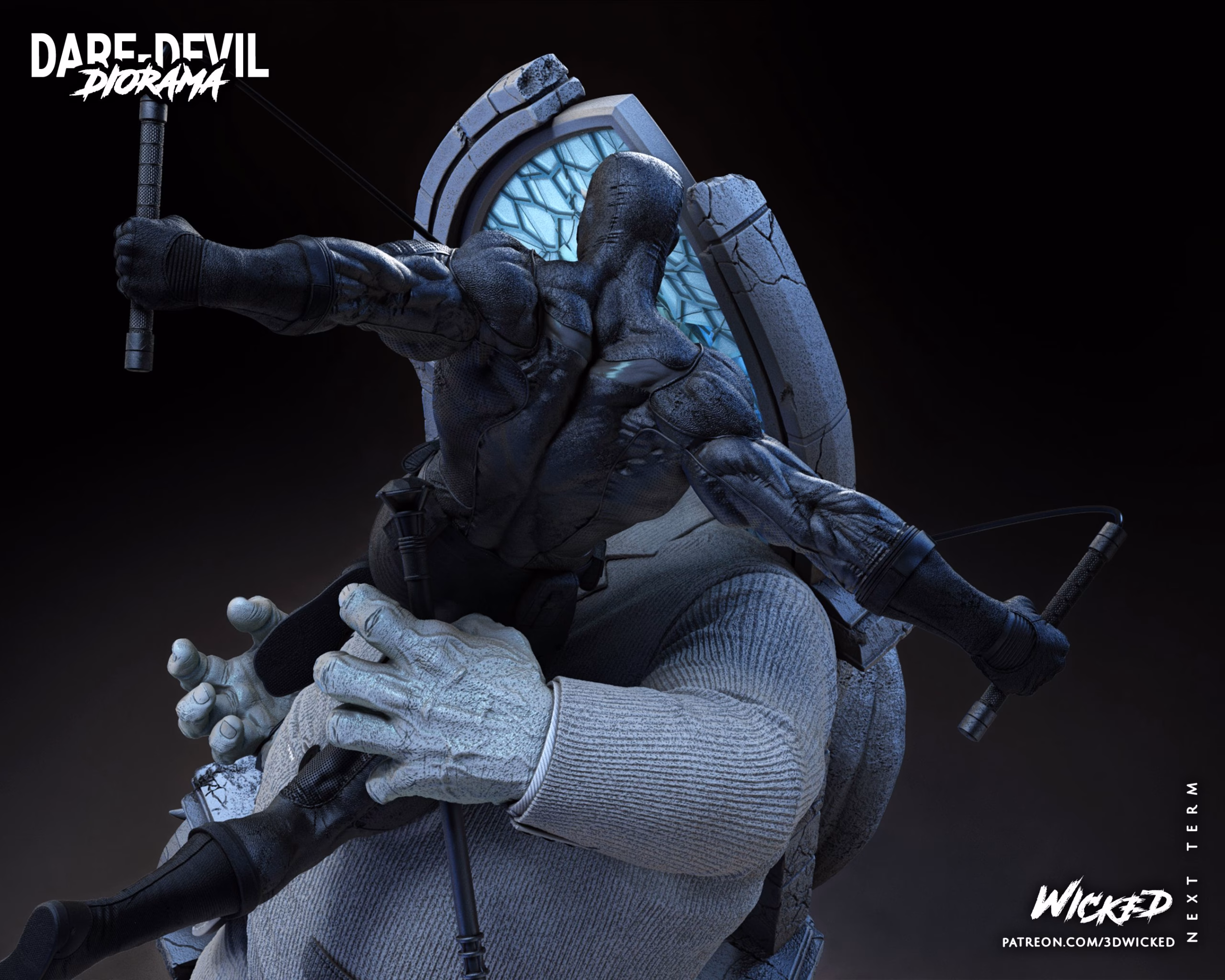 Daredevil and Kingpin Sculptures DIORAMA-COMPLETE (VERIFIED) - Image 25