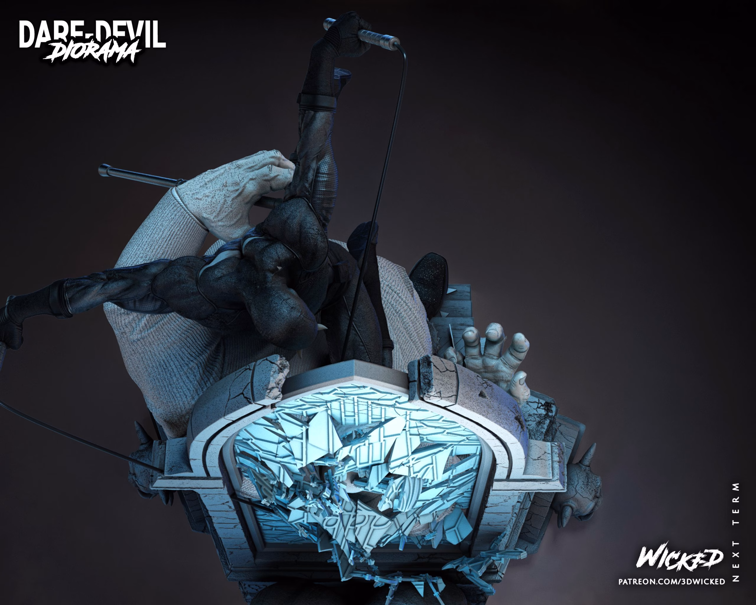 Daredevil and Kingpin Sculptures DIORAMA-COMPLETE (VERIFIED) - Image 7