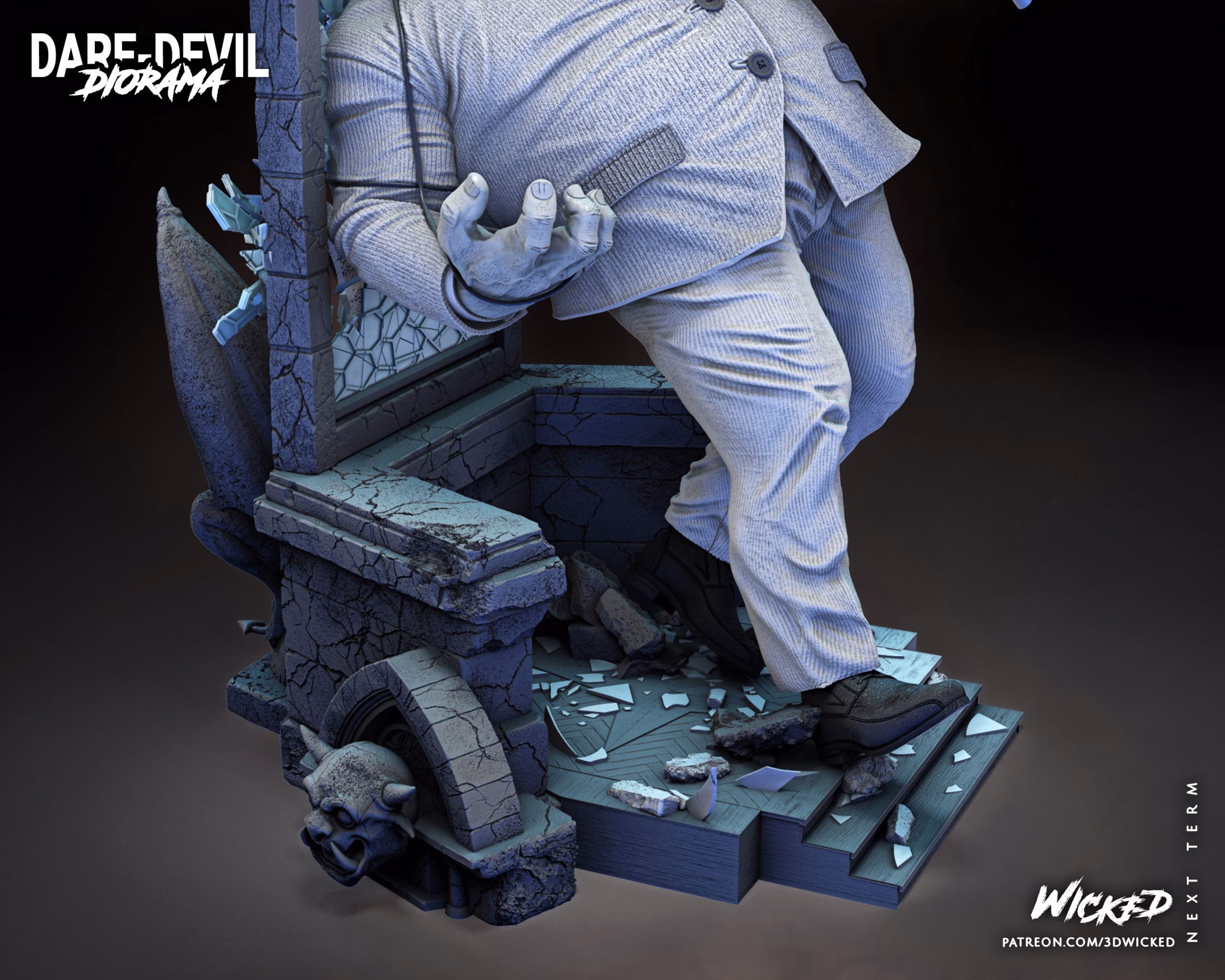 Daredevil and Kingpin Sculptures DIORAMA-COMPLETE (VERIFIED) - Image 2
