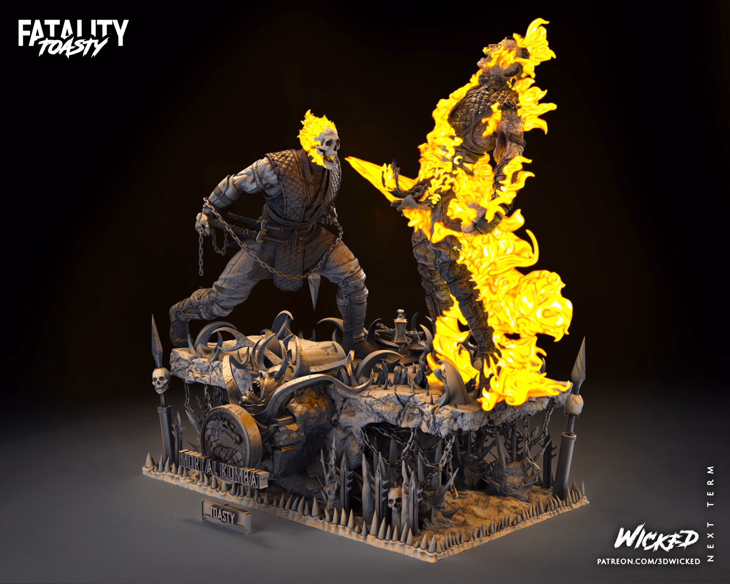 Scorpion Vs Sub Zero Diorama TOASTY Sculpture (VERIFIED) - Image 7