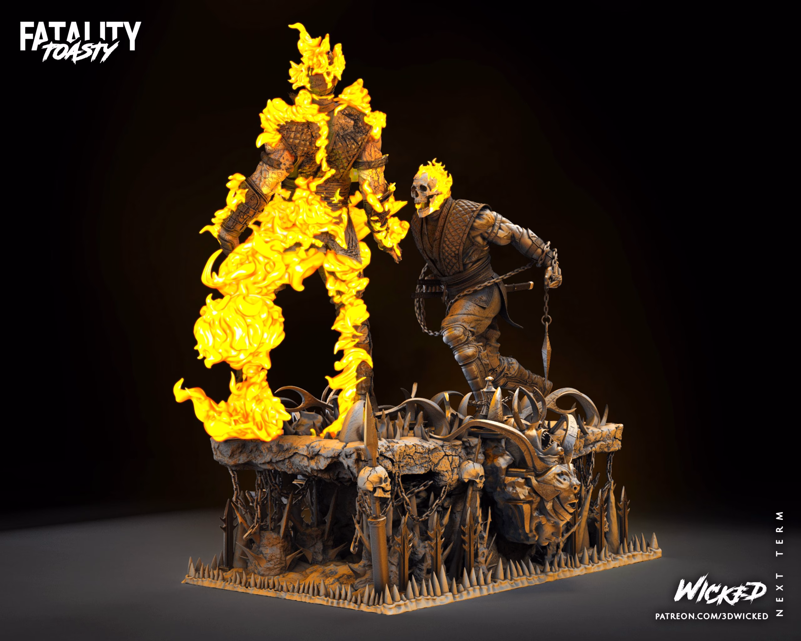 Scorpion Vs Sub Zero Diorama TOASTY Sculpture (VERIFIED) - Image 19