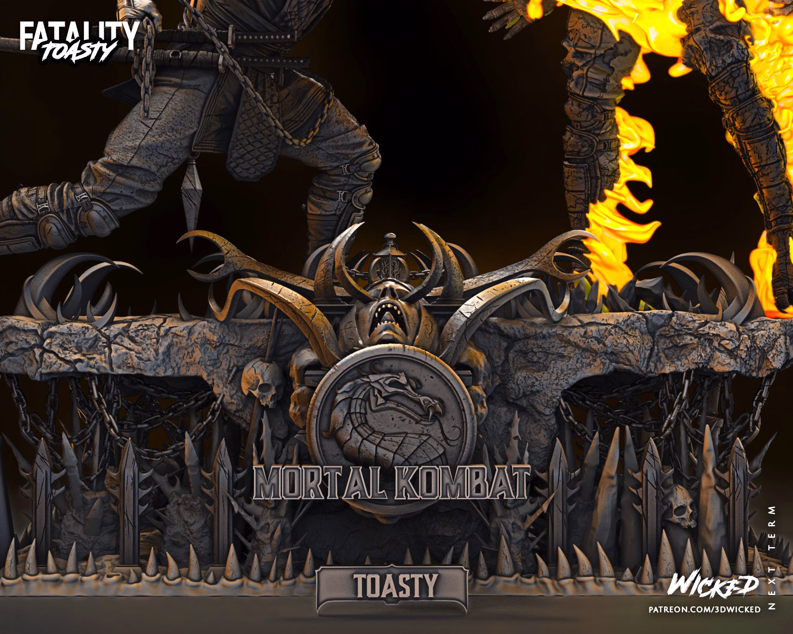 Scorpion Vs Sub Zero Diorama TOASTY Sculpture (VERIFIED) - Image 8