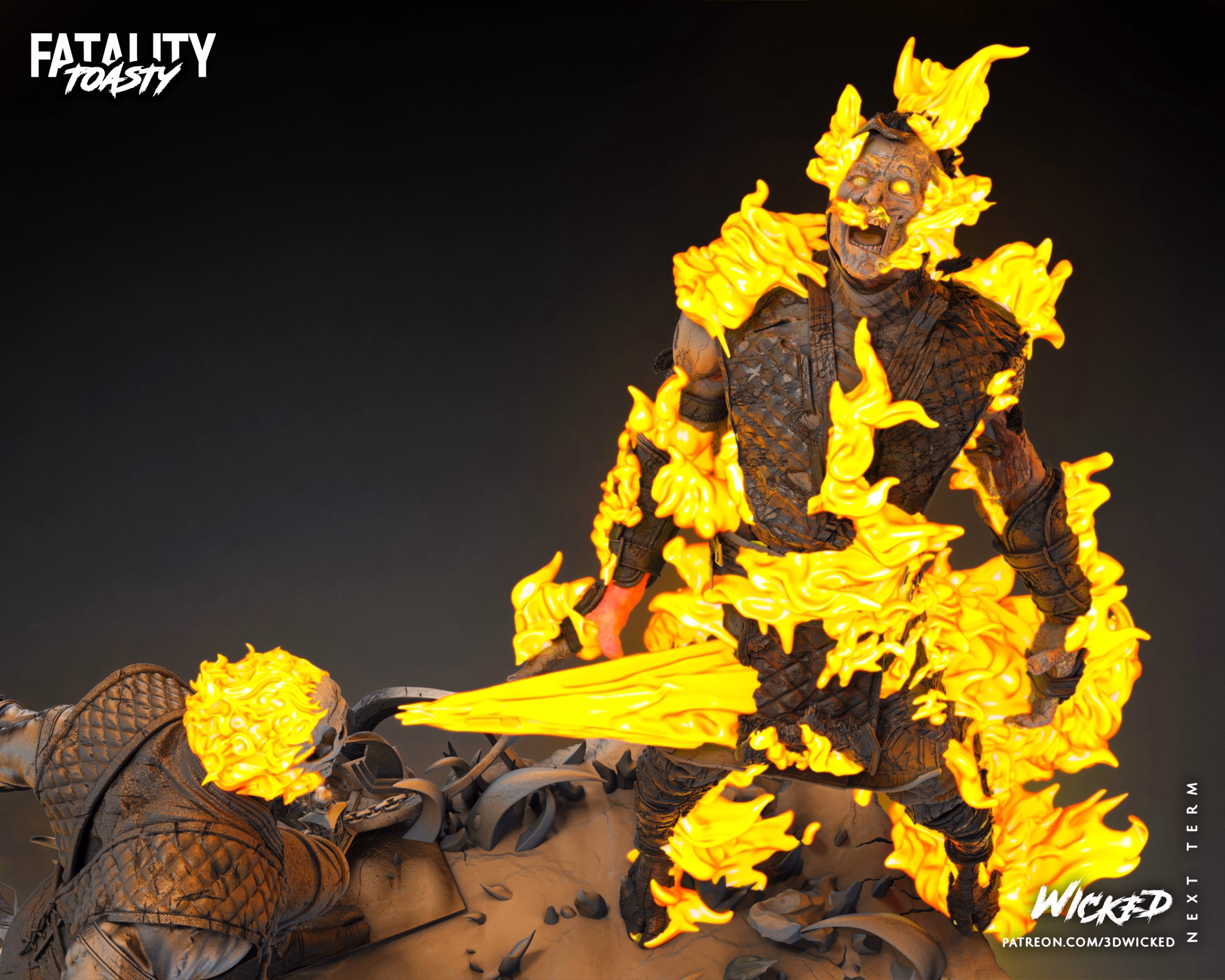 Scorpion Vs Sub Zero Diorama TOASTY Sculpture (VERIFIED) - Image 20