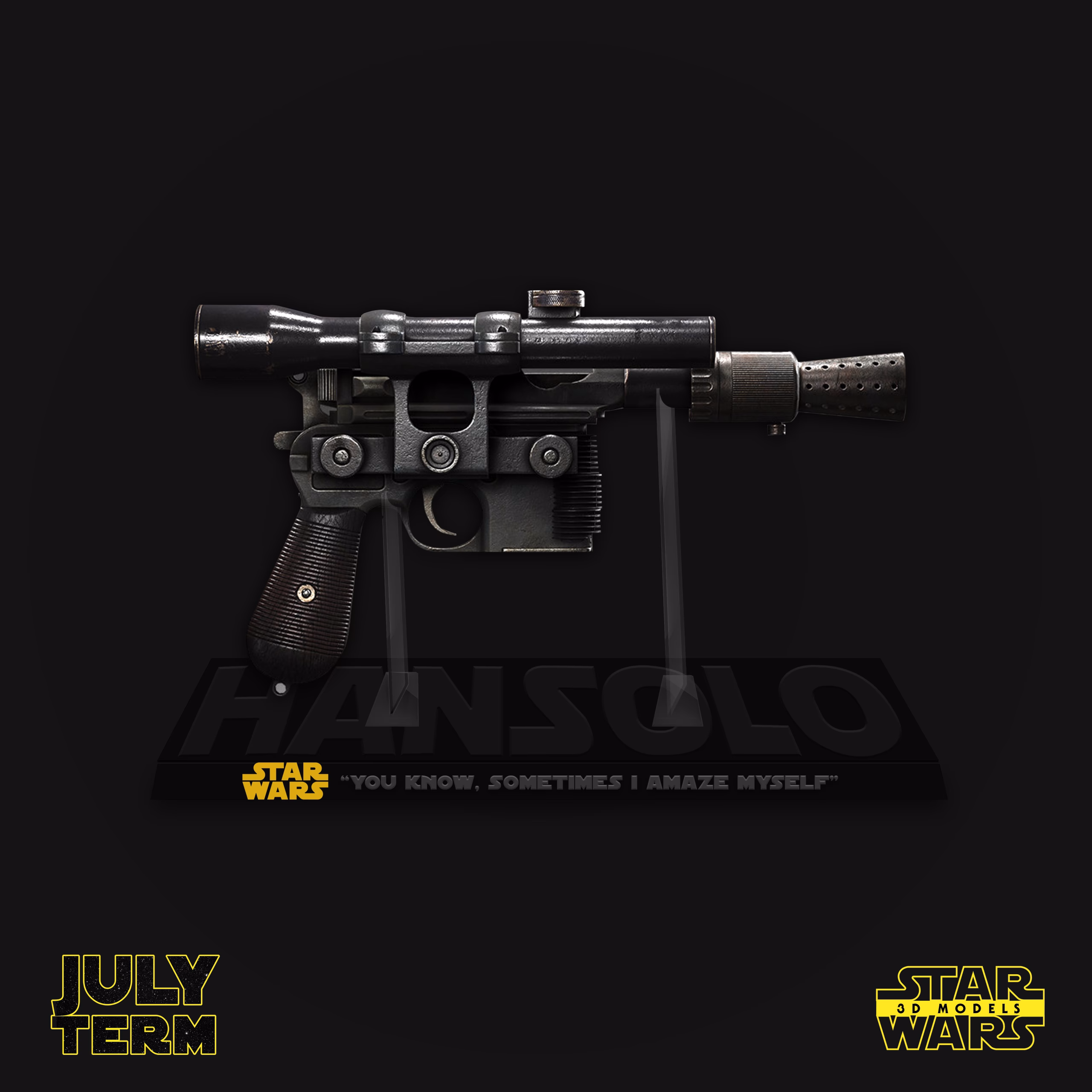 Han Solo Blastech DL-44 StarWars (VERIFIED)