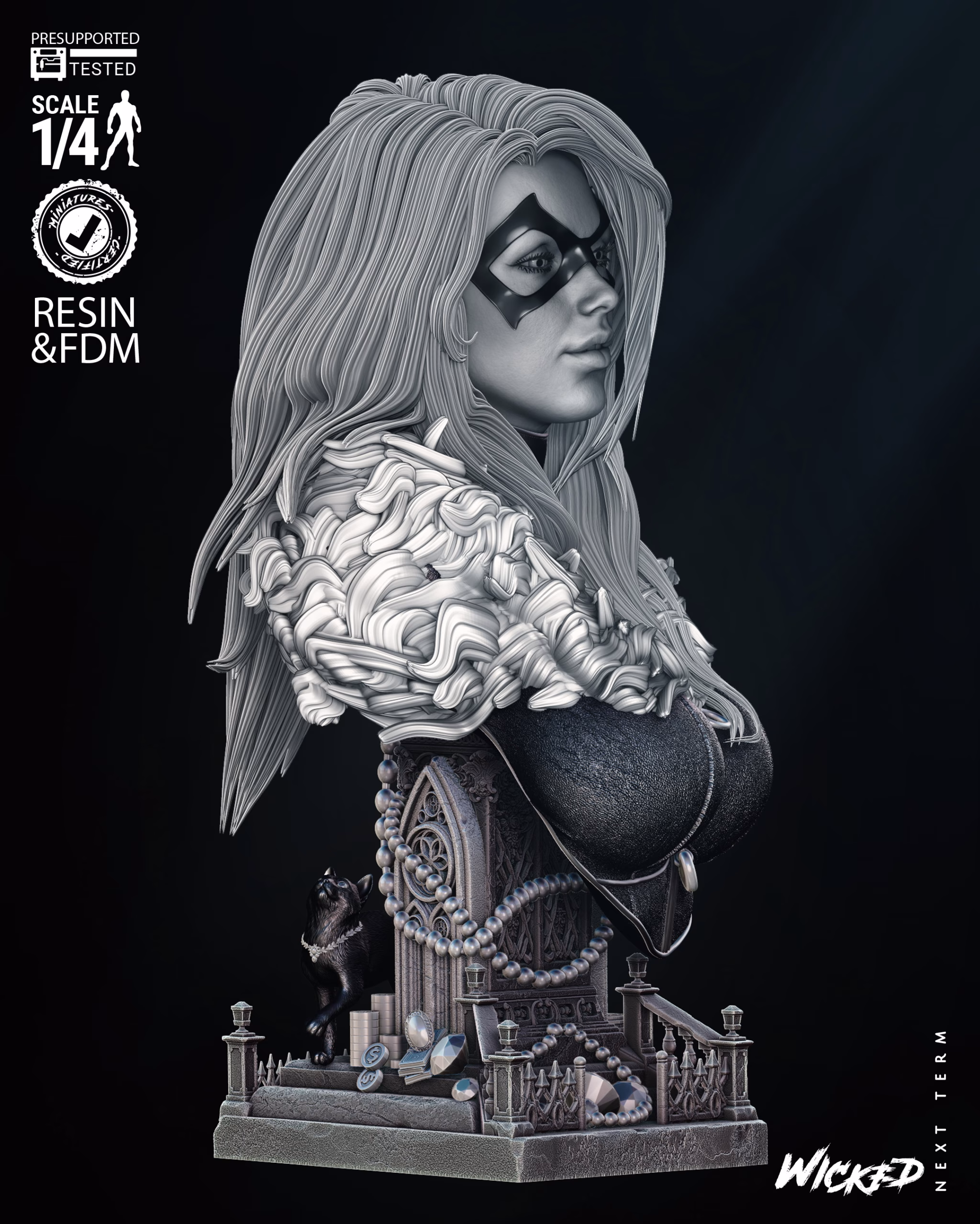 Black Cat bust only (Tested) - Image 3