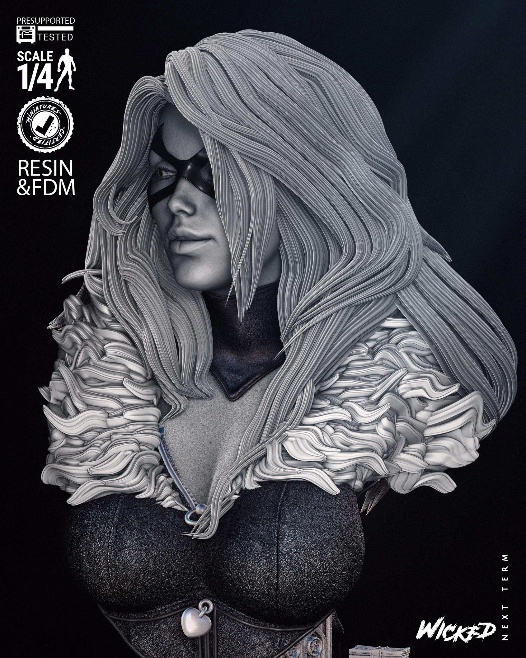 Black Cat bust only (Tested) - Image 5