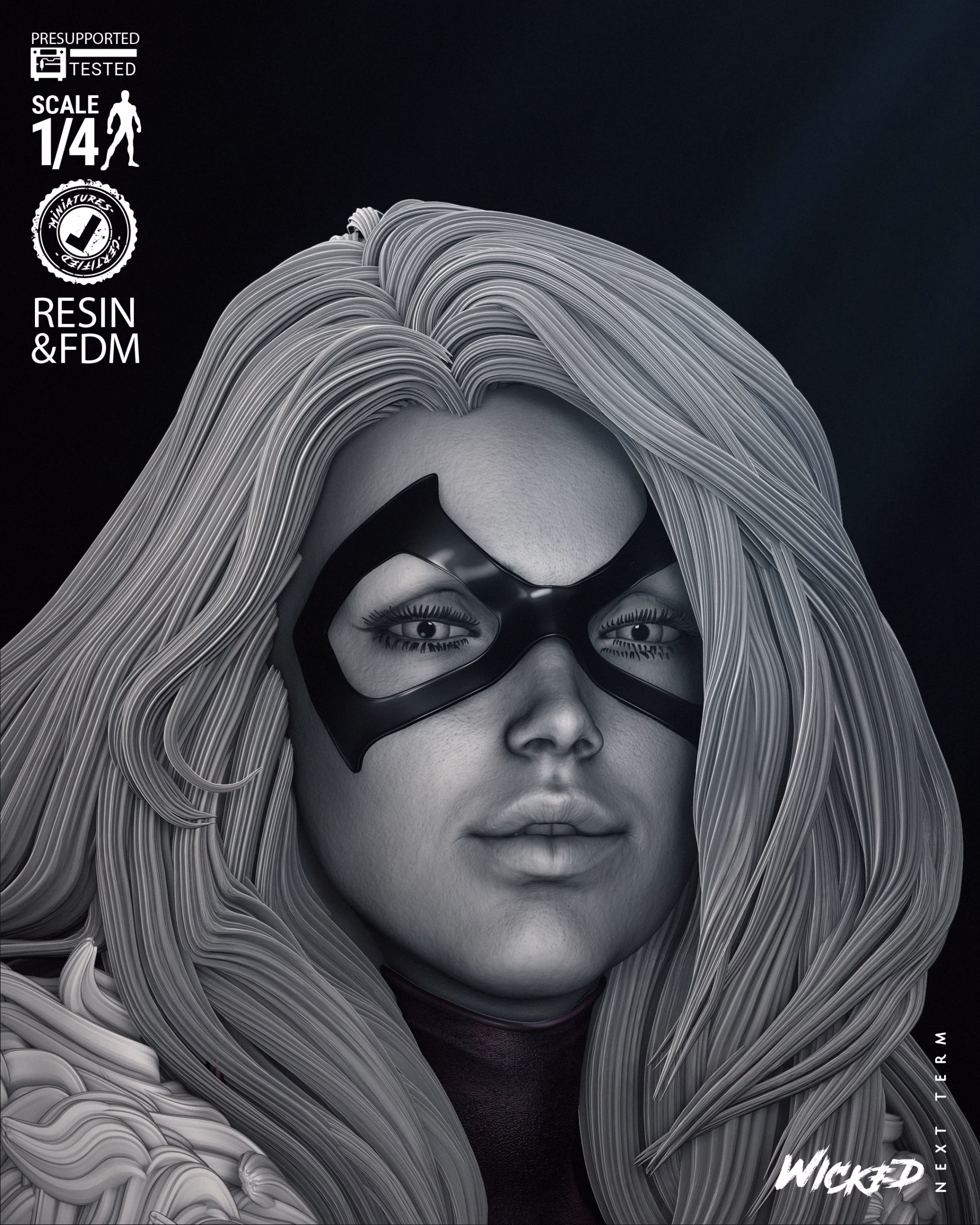Black Cat bust only (Tested) - Image 6