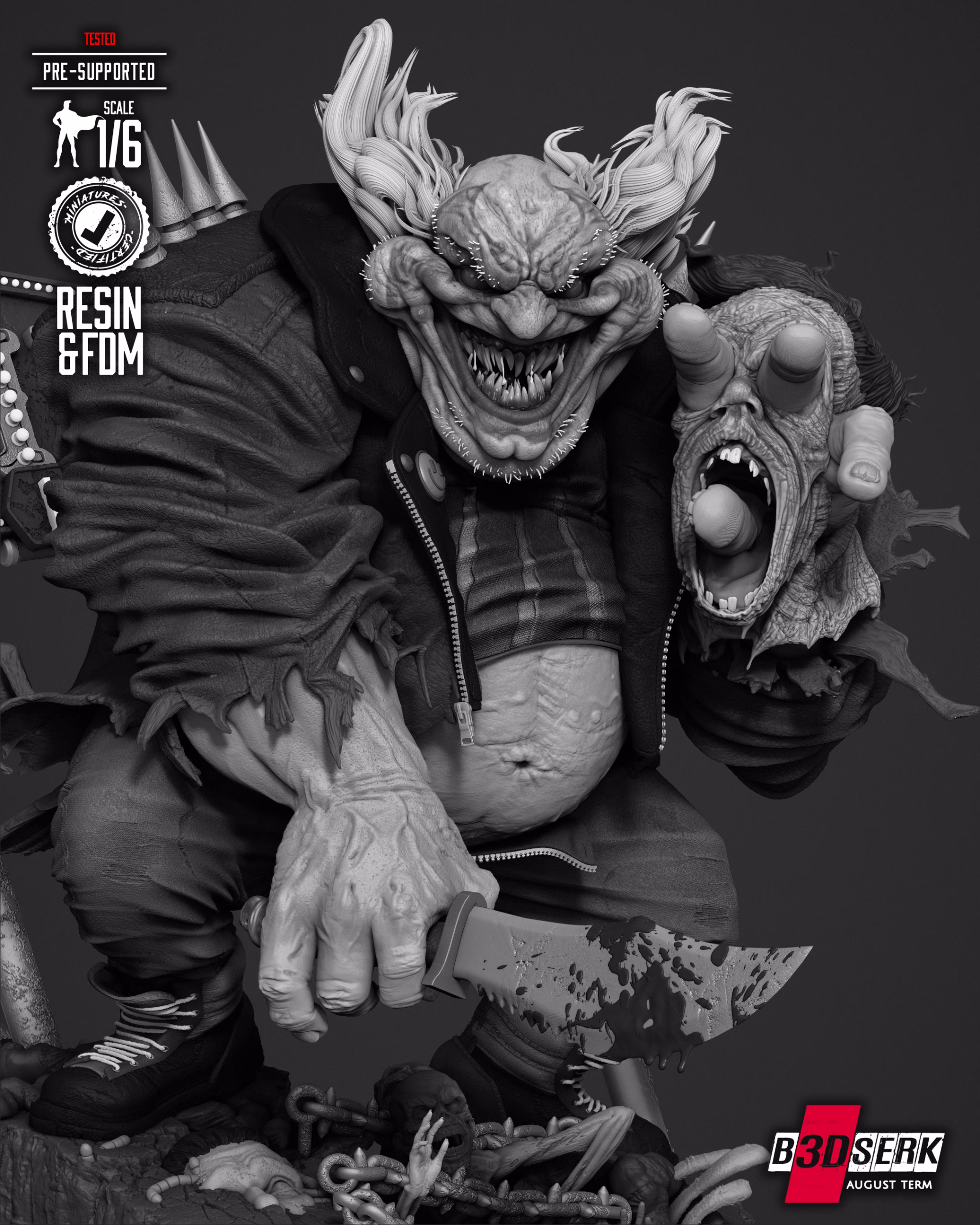 Violator Clown Sculpture STL file for 3D printing
