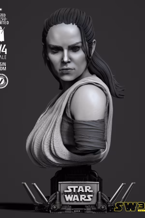 Rey Portrait Bust STL file for 3D printing