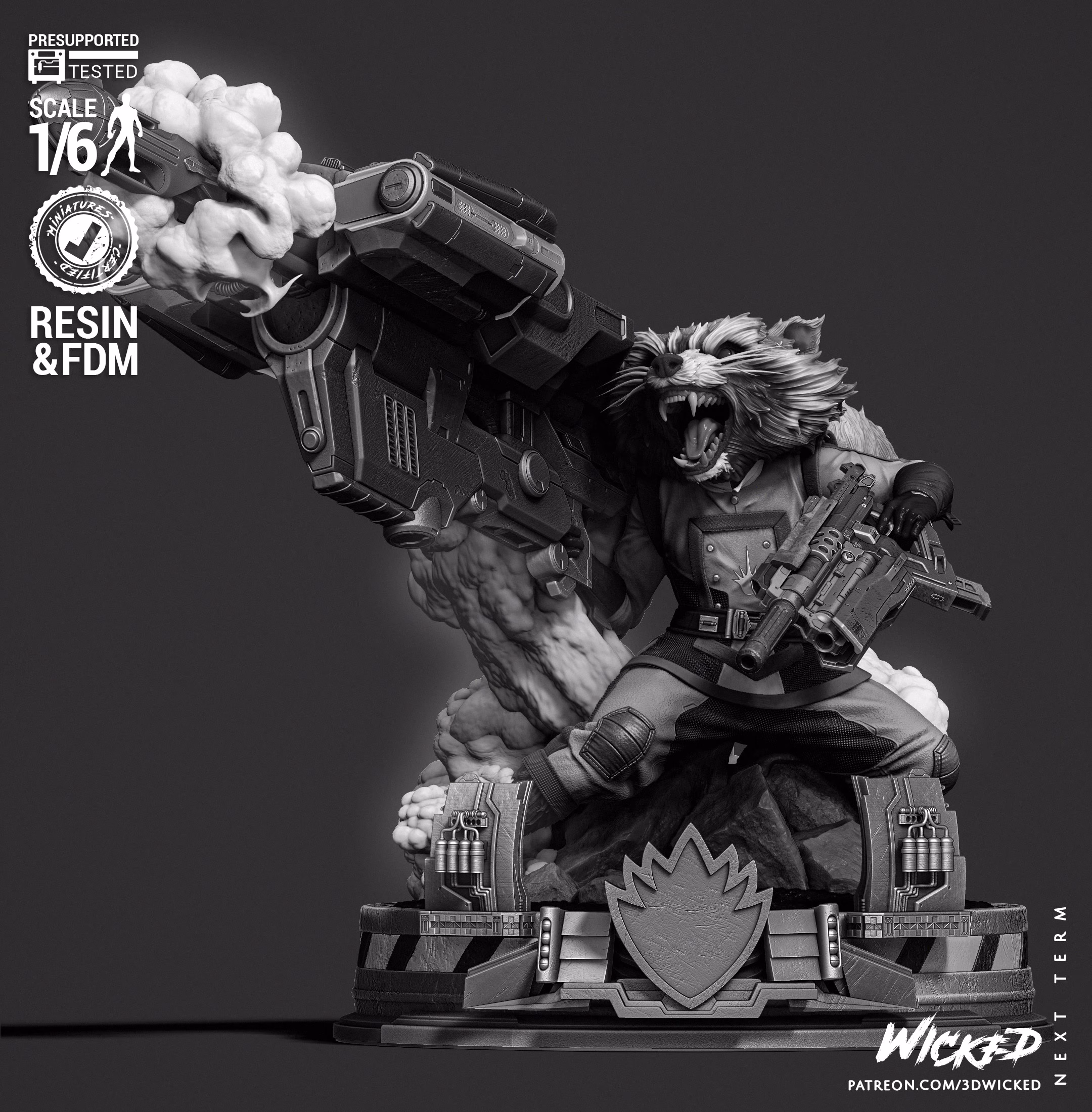 Rocket Comic Version Sculpture (Tested)