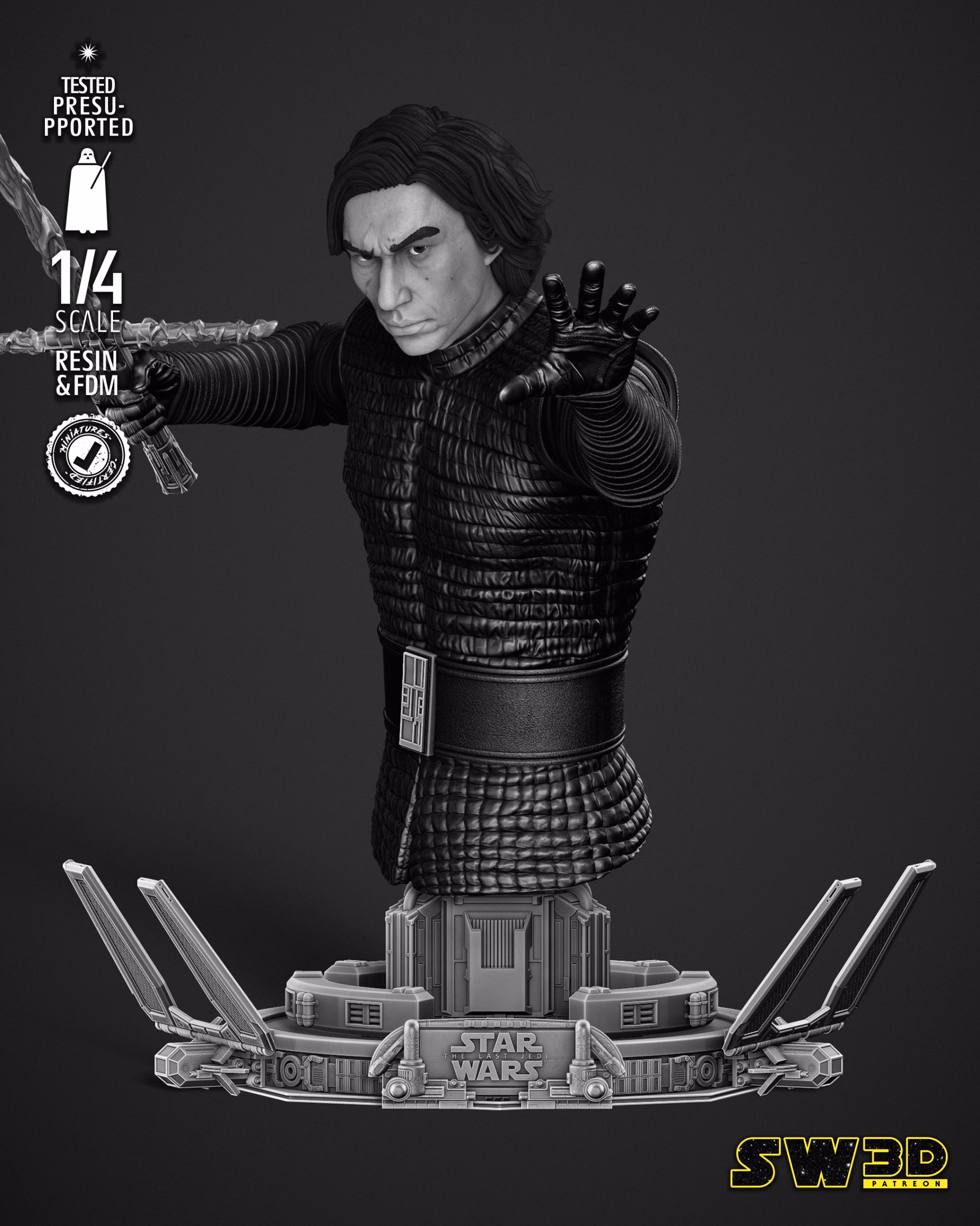 Kylo Ren Bust STL file for 3D printing