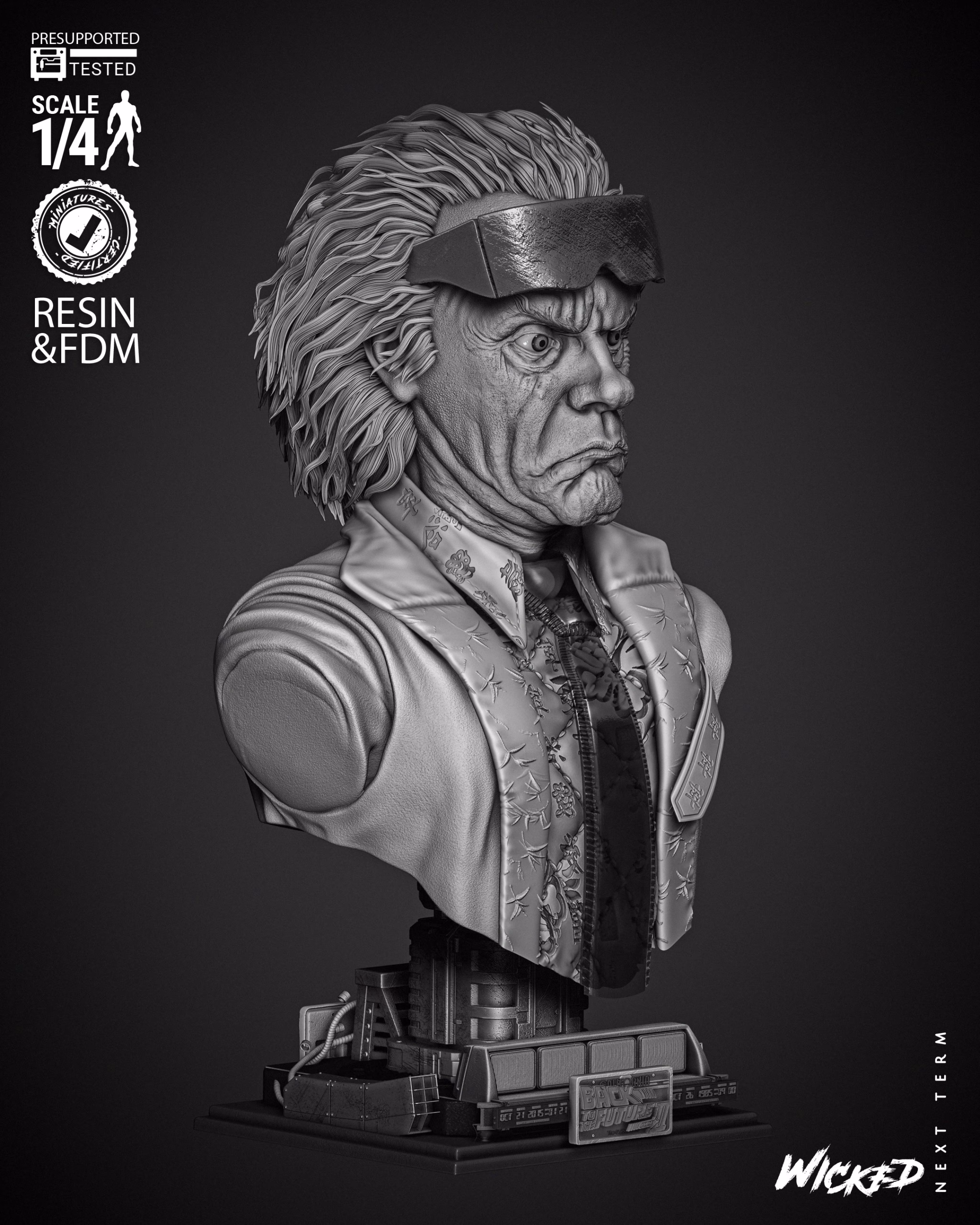 Dr. Emmett Brown Portrait Bust (Tested) - Image 3