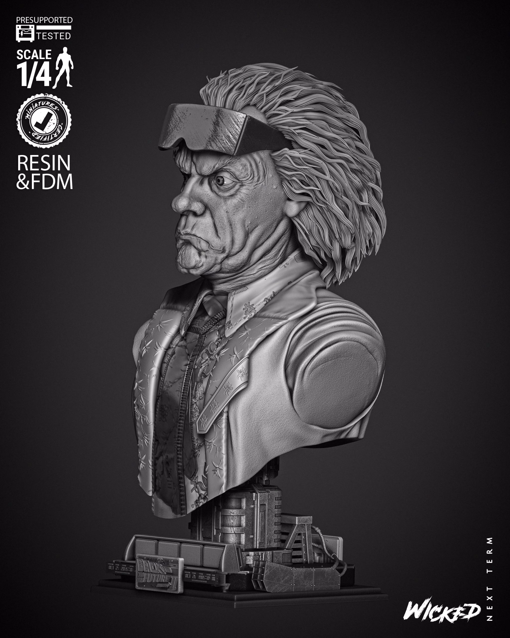 Dr. Emmett Brown Portrait Bust (Tested) - Image 4