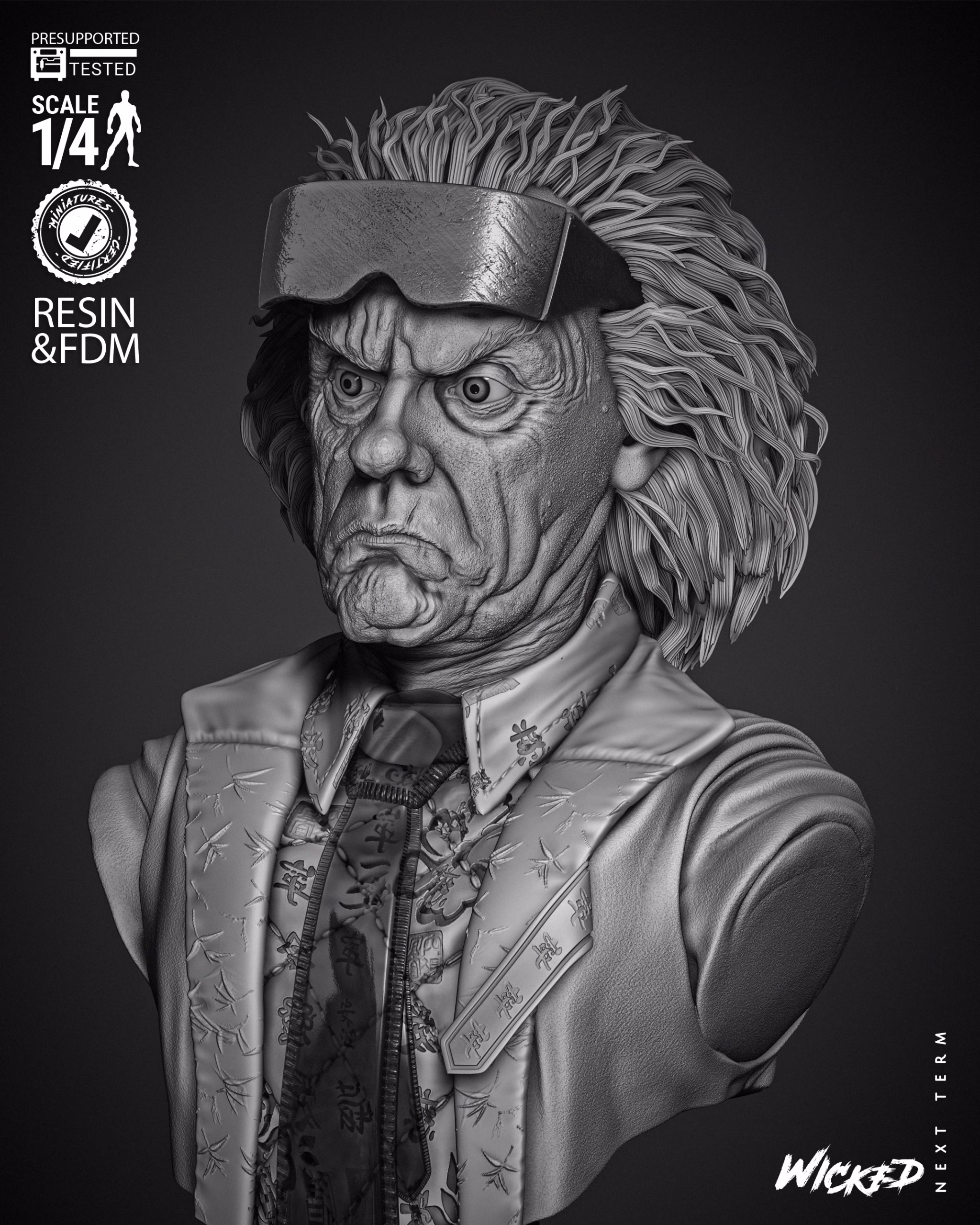Dr. Emmett Brown Portrait Bust (Tested) - Image 6