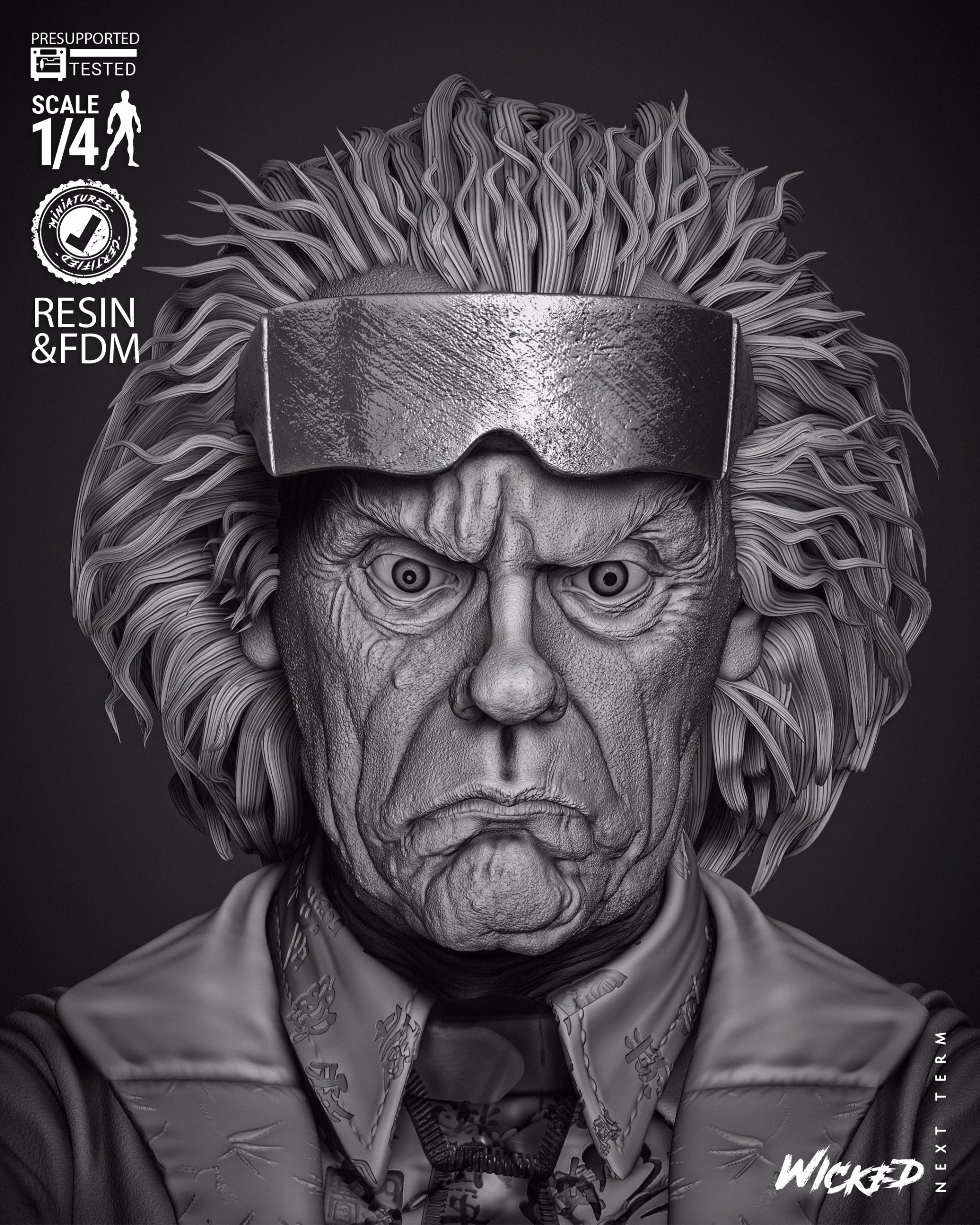 Dr. Emmett Brown Portrait Bust (Tested) - Image 8