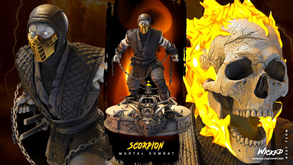 Scorpion Sculpture STL file for 3D printing