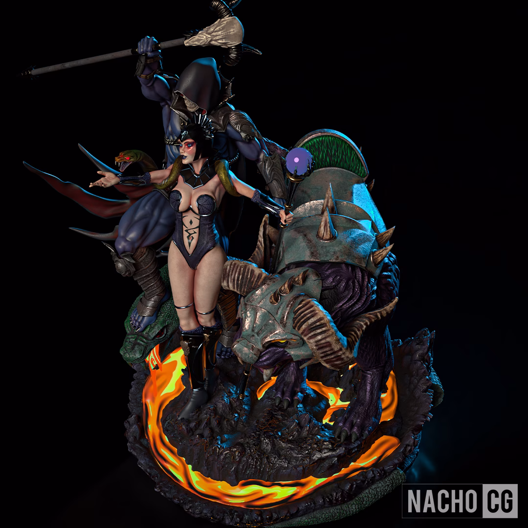 Skeletor Evillyn and Panthor Diorama - Image 9