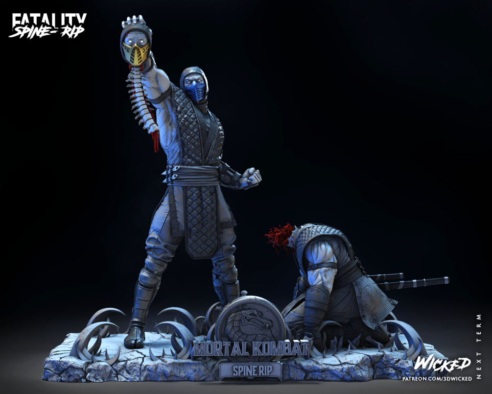 Sub-Zero Vs Scorpion Diorama SPINE RIP Sculpture (VERIFIED) - Image 2