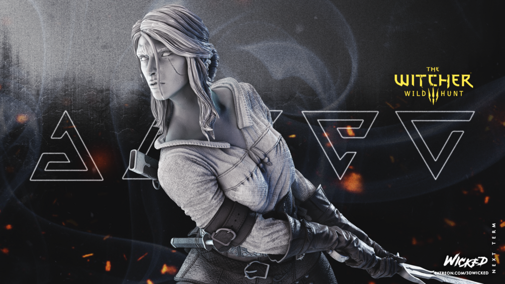 Ciri Sculpture STL file for 3D printing