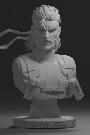 Solid Snake Bust STL file for 3D printing