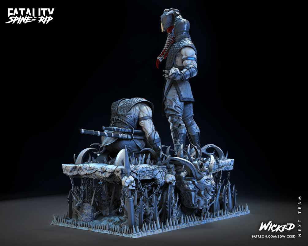 Sub-Zero Vs Scorpion Diorama SPINE RIP Sculpture (VERIFIED) - Image 5