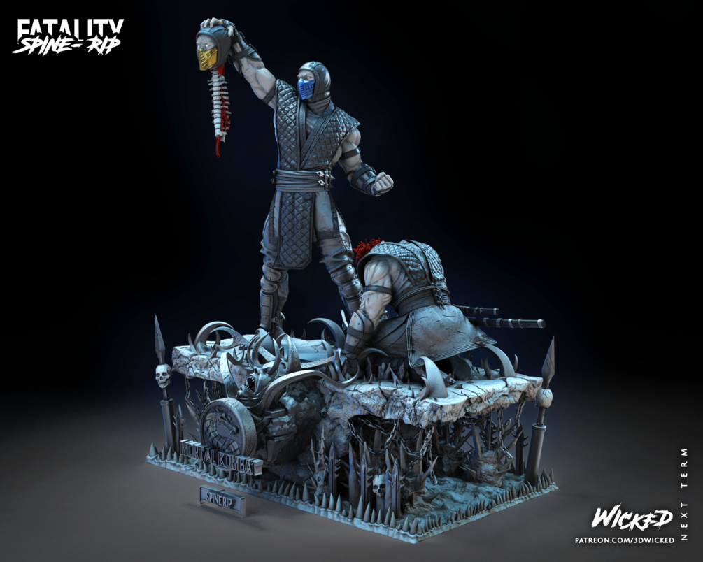Sub-Zero Vs Scorpion Diorama SPINE RIP Sculpture (VERIFIED) - Image 6