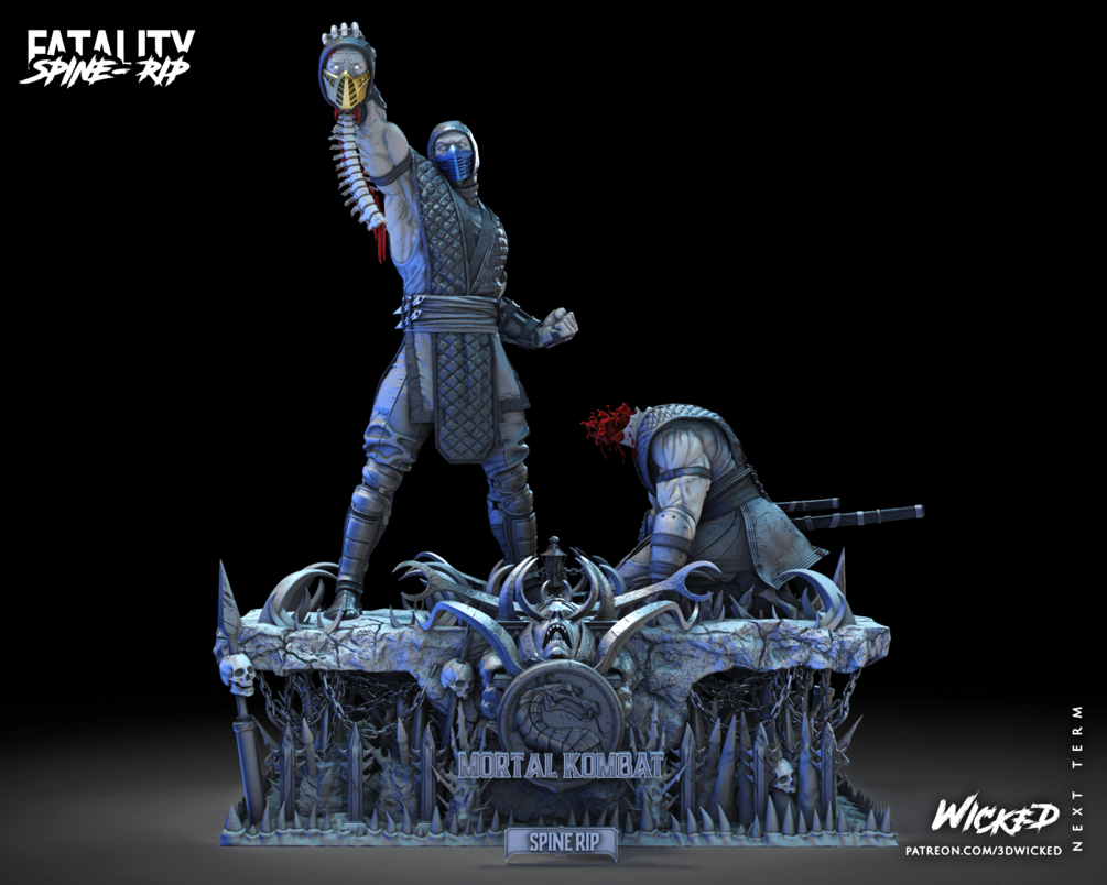 Sub-Zero Vs Scorpion Diorama SPINE RIP Sculpture (VERIFIED) - Image 7