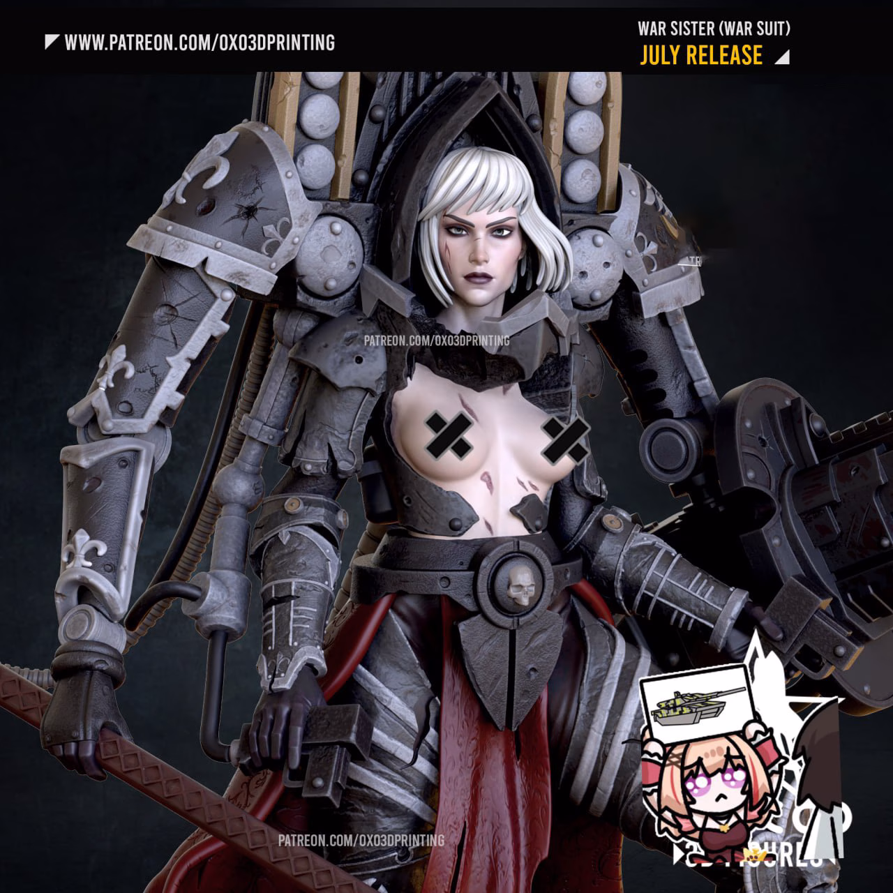 War Sister War Suit SFW NSFW STL file for 3D printing
