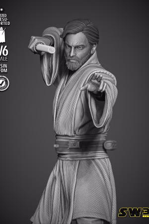 Obi Wan Kenobi Sculpture STL file for 3D printing