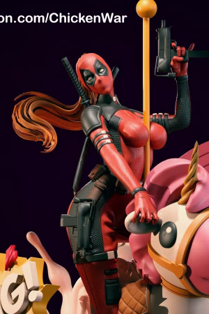 Lady Deadpool STL file for 3D printing